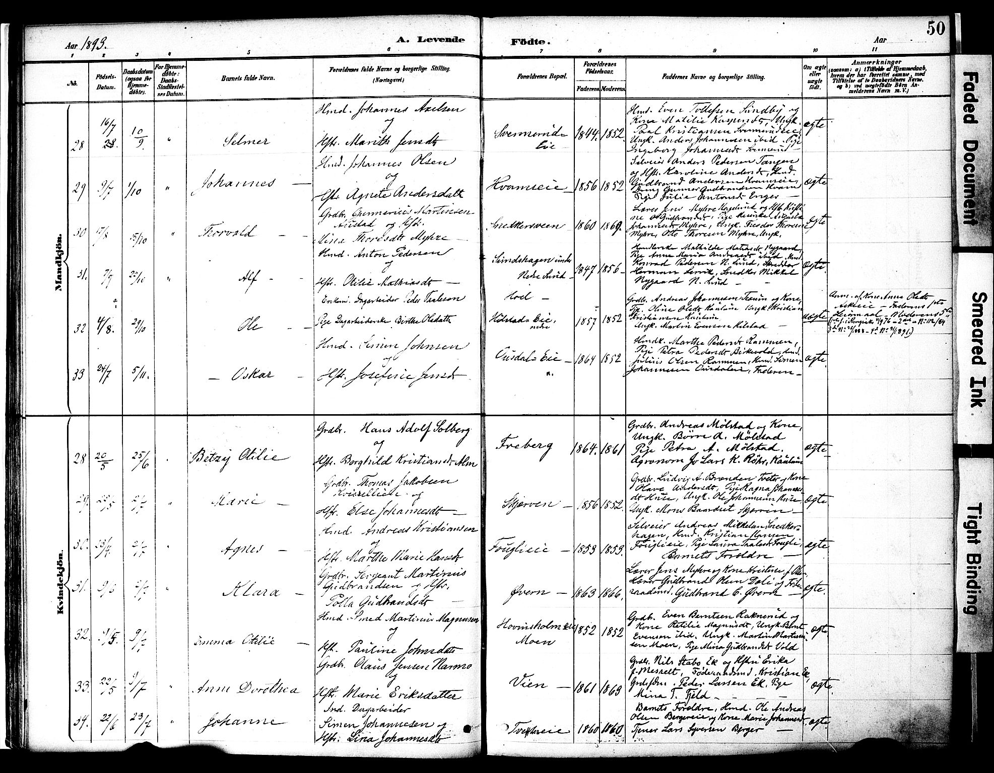 Nes prestekontor, Hedmark, SAH/PREST-020/K/Ka/L0009: Ministerialbok nr. 9, 1887-1905, s. 50