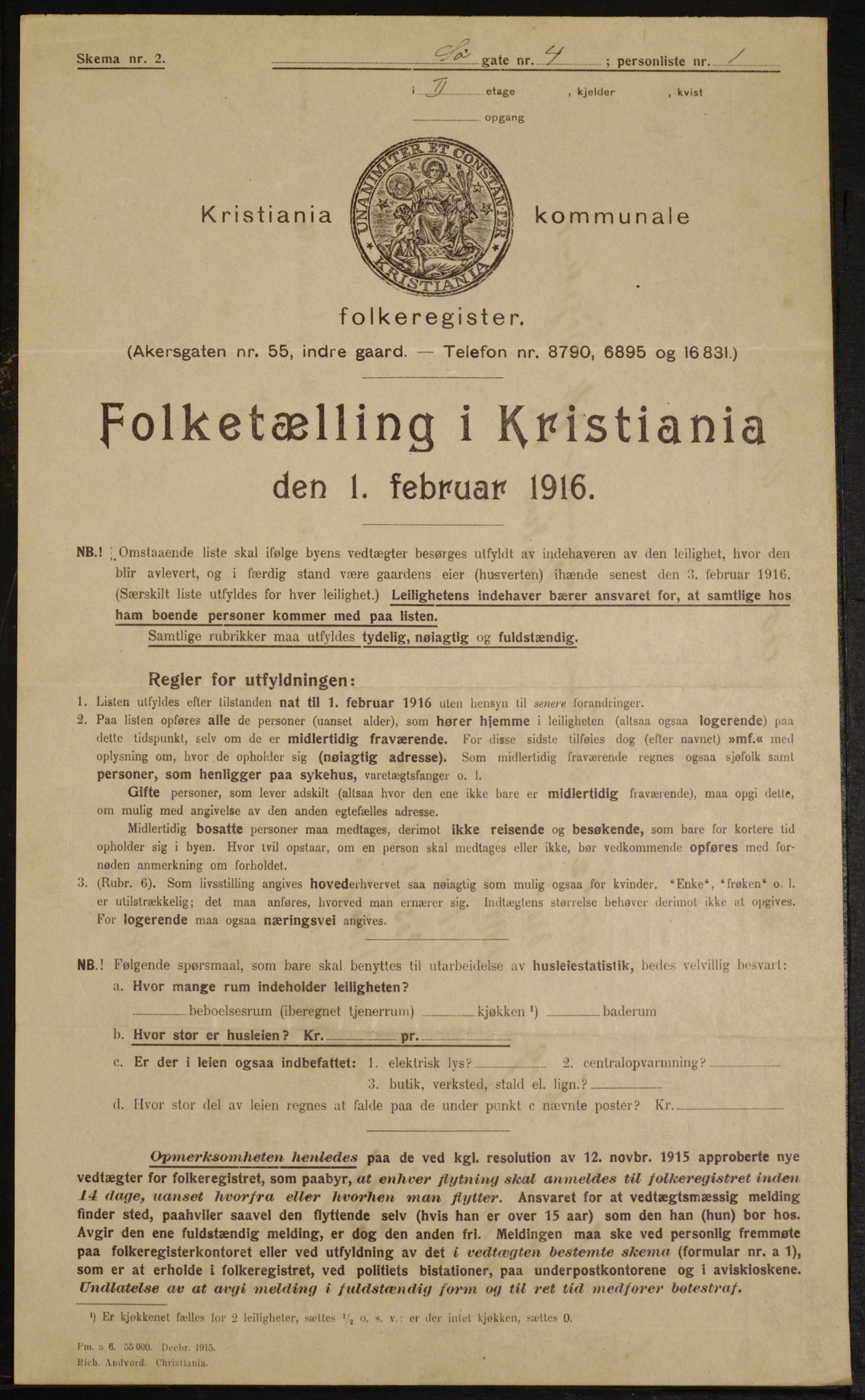 OBA, Kommunal folketelling 1.2.1916 for Kristiania, 1916, s. 97559