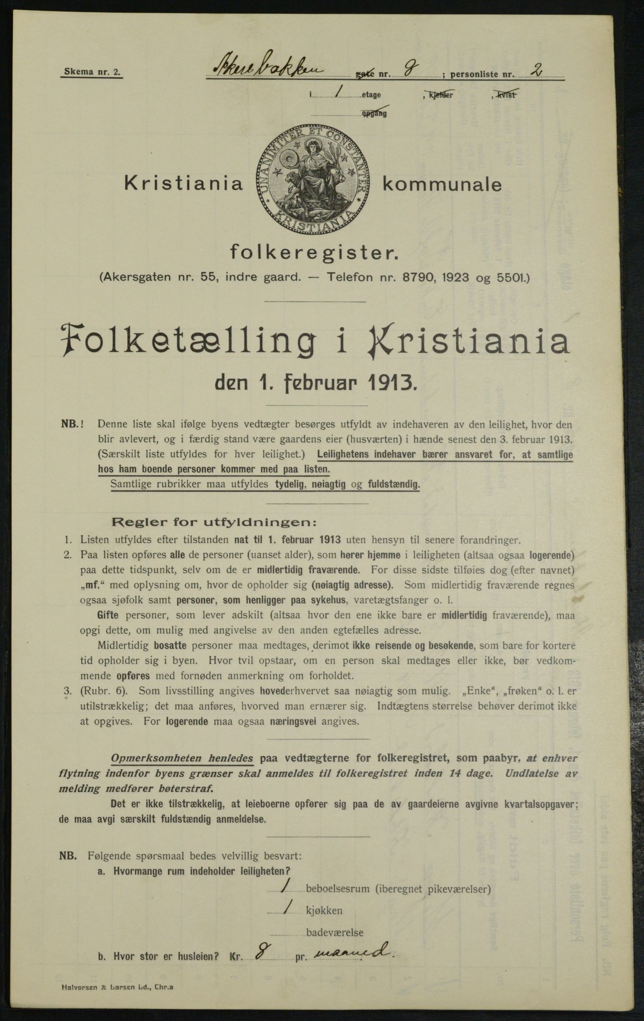 OBA, Kommunal folketelling 1.2.1913 for Kristiania, 1913, s. 35