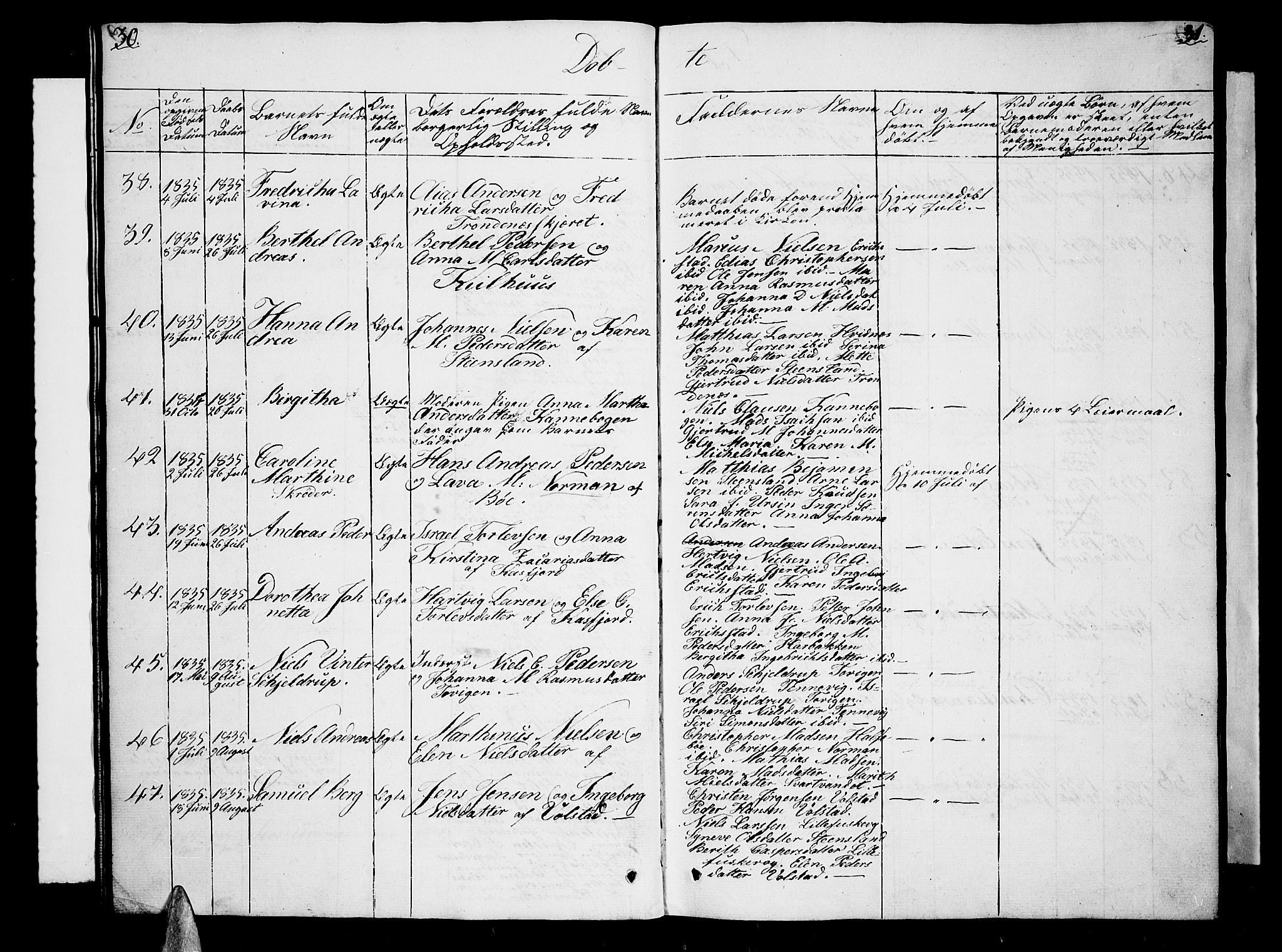 Trondenes sokneprestkontor, AV/SATØ-S-1319/H/Hb/L0005klokker: Klokkerbok nr. 5, 1834-1845, s. 30-31