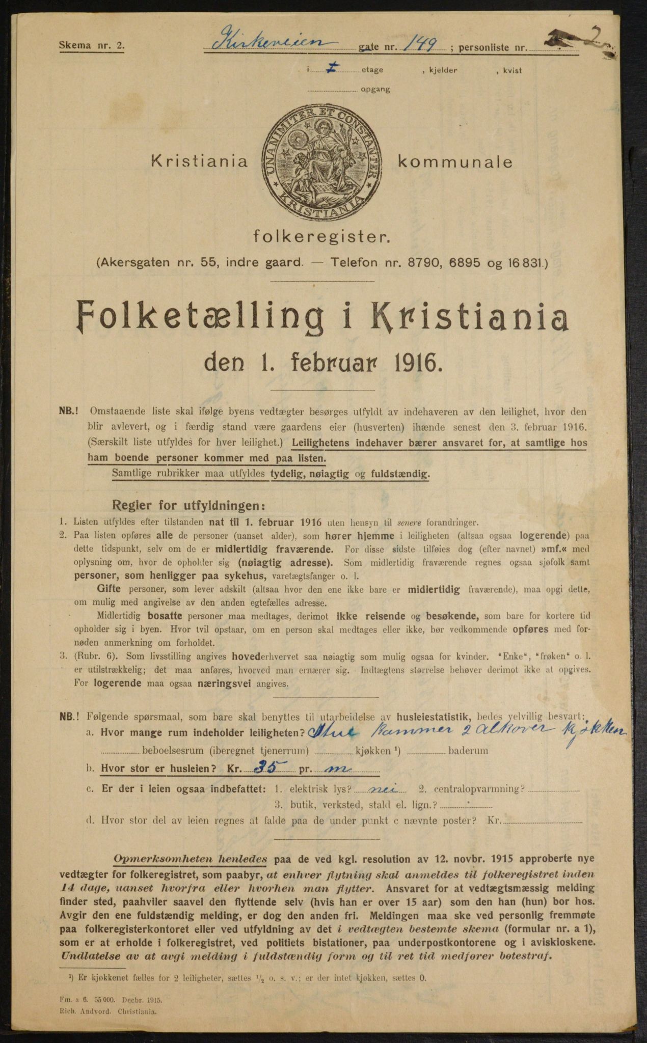 OBA, Kommunal folketelling 1.2.1916 for Kristiania, 1916, s. 52584