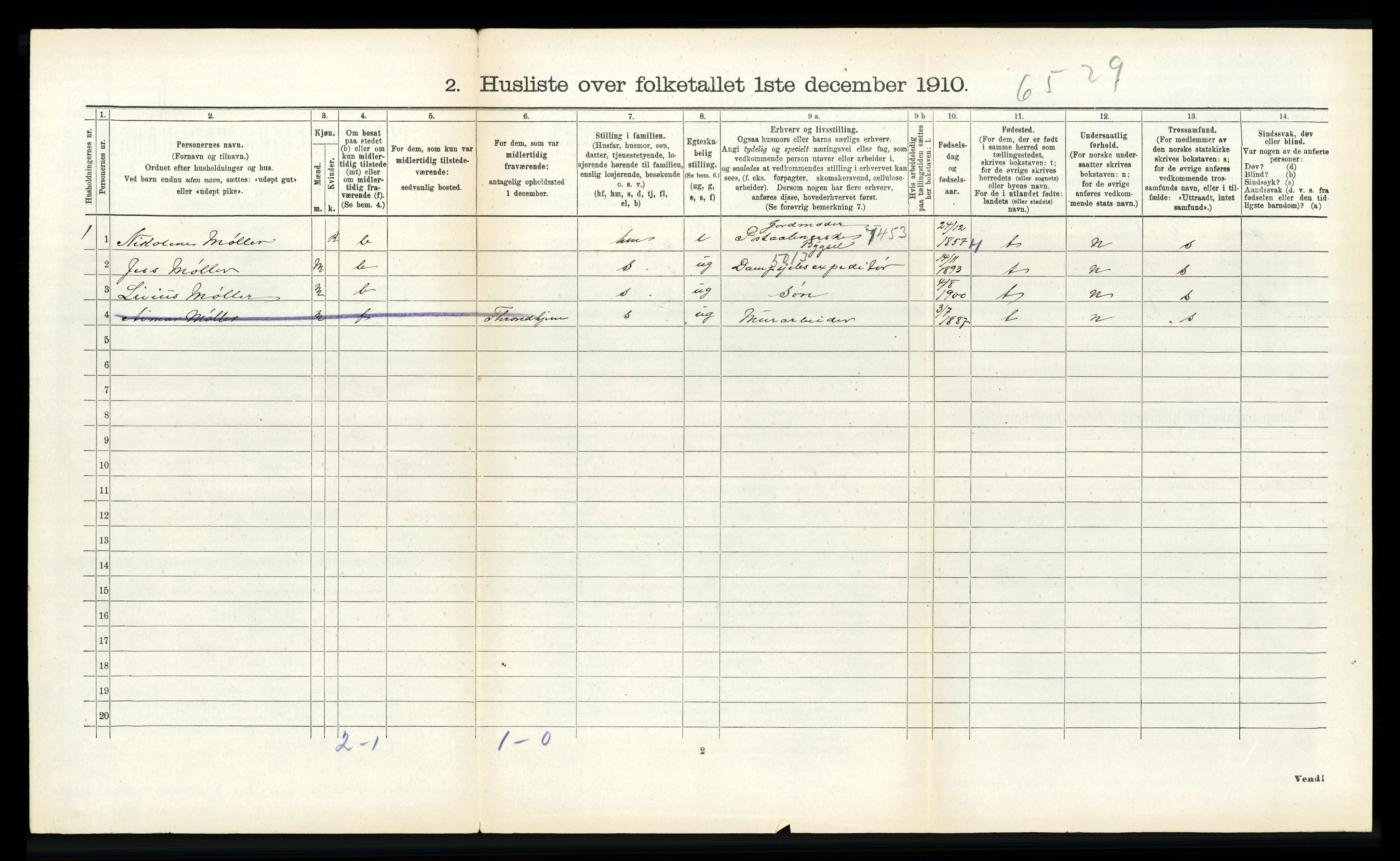 RA, Folketelling 1910 for 1514 Sande herred, 1910, s. 521