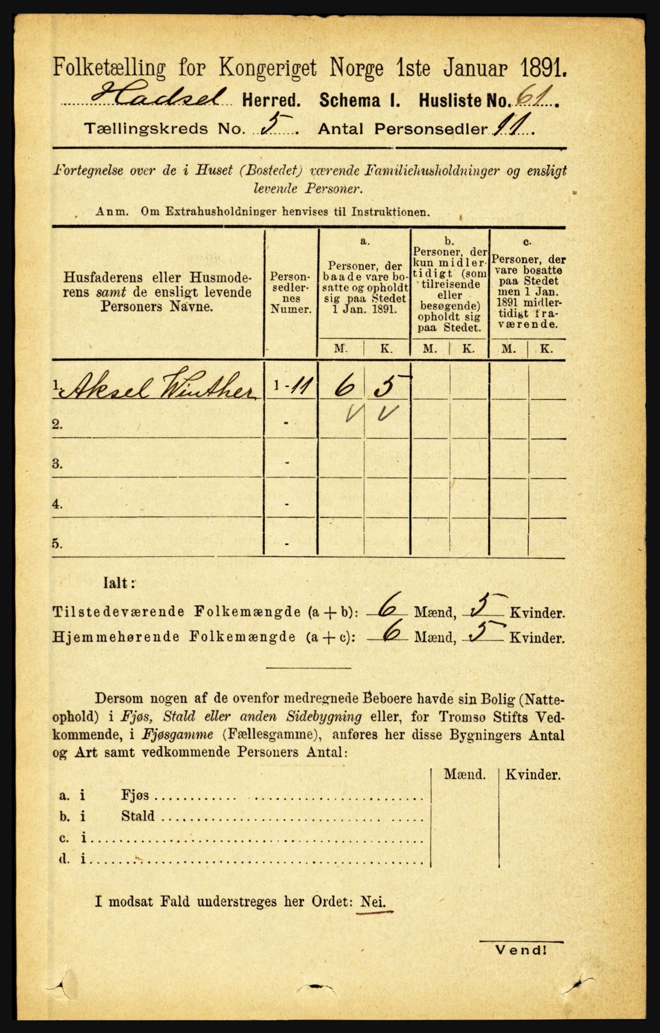 RA, Folketelling 1891 for 1866 Hadsel herred, 1891, s. 2117