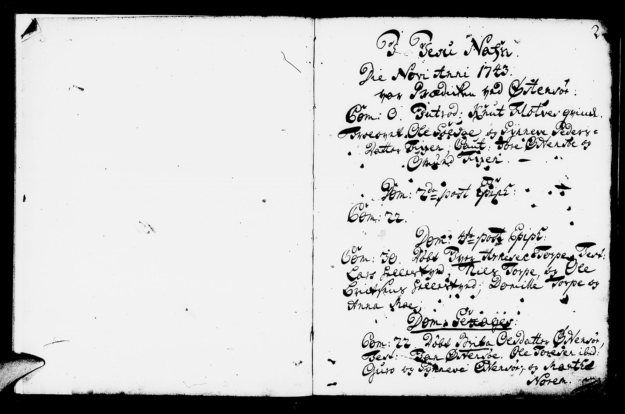 Kvam sokneprestembete, SAB/A-76201/H/Haa: Ministerialbok nr. A 4, 1743-1795, s. 2