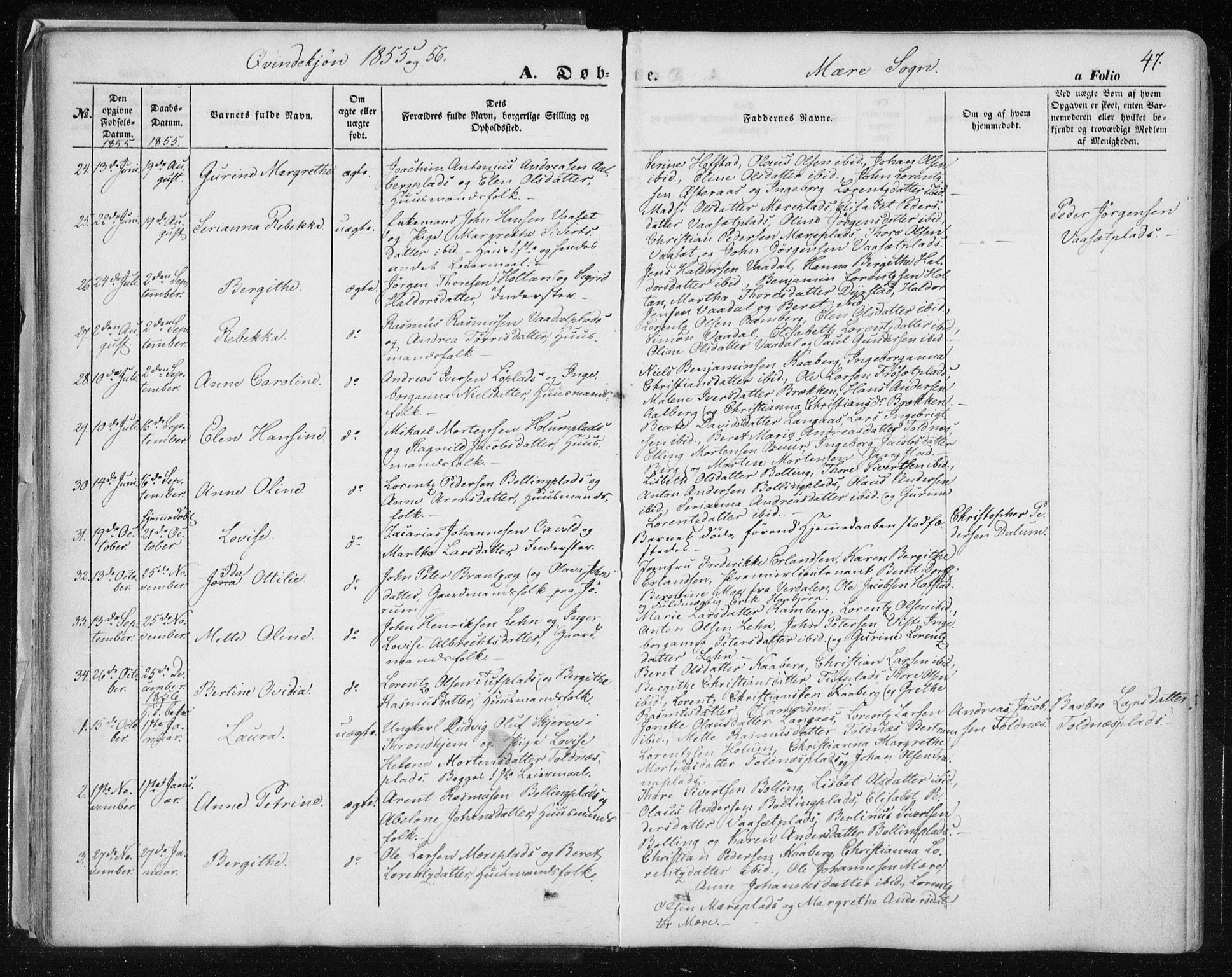 Ministerialprotokoller, klokkerbøker og fødselsregistre - Nord-Trøndelag, SAT/A-1458/735/L0342: Ministerialbok nr. 735A07 /1, 1849-1862, s. 47