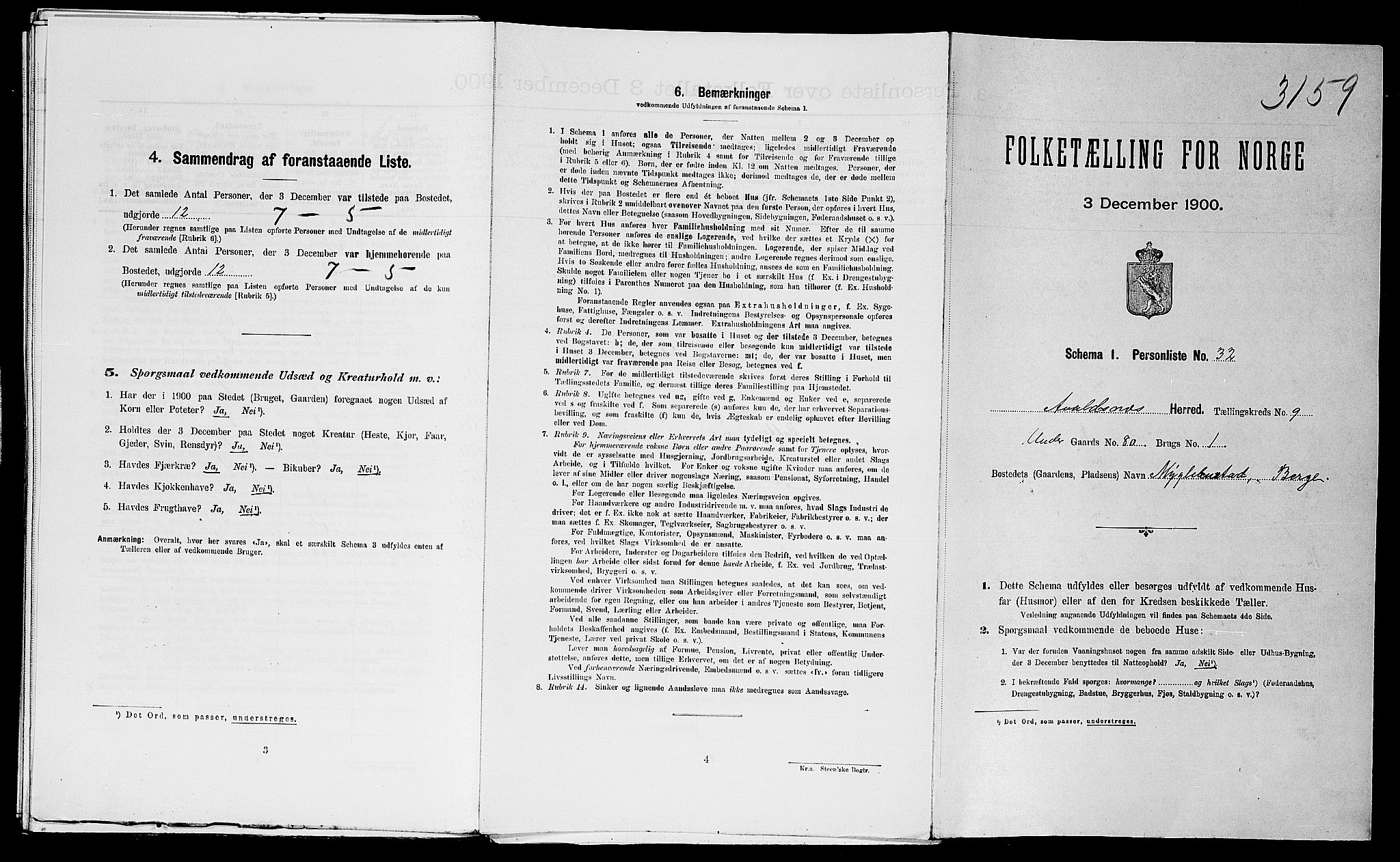 SAST, Folketelling 1900 for 1147 Avaldsnes herred, 1900, s. 1192