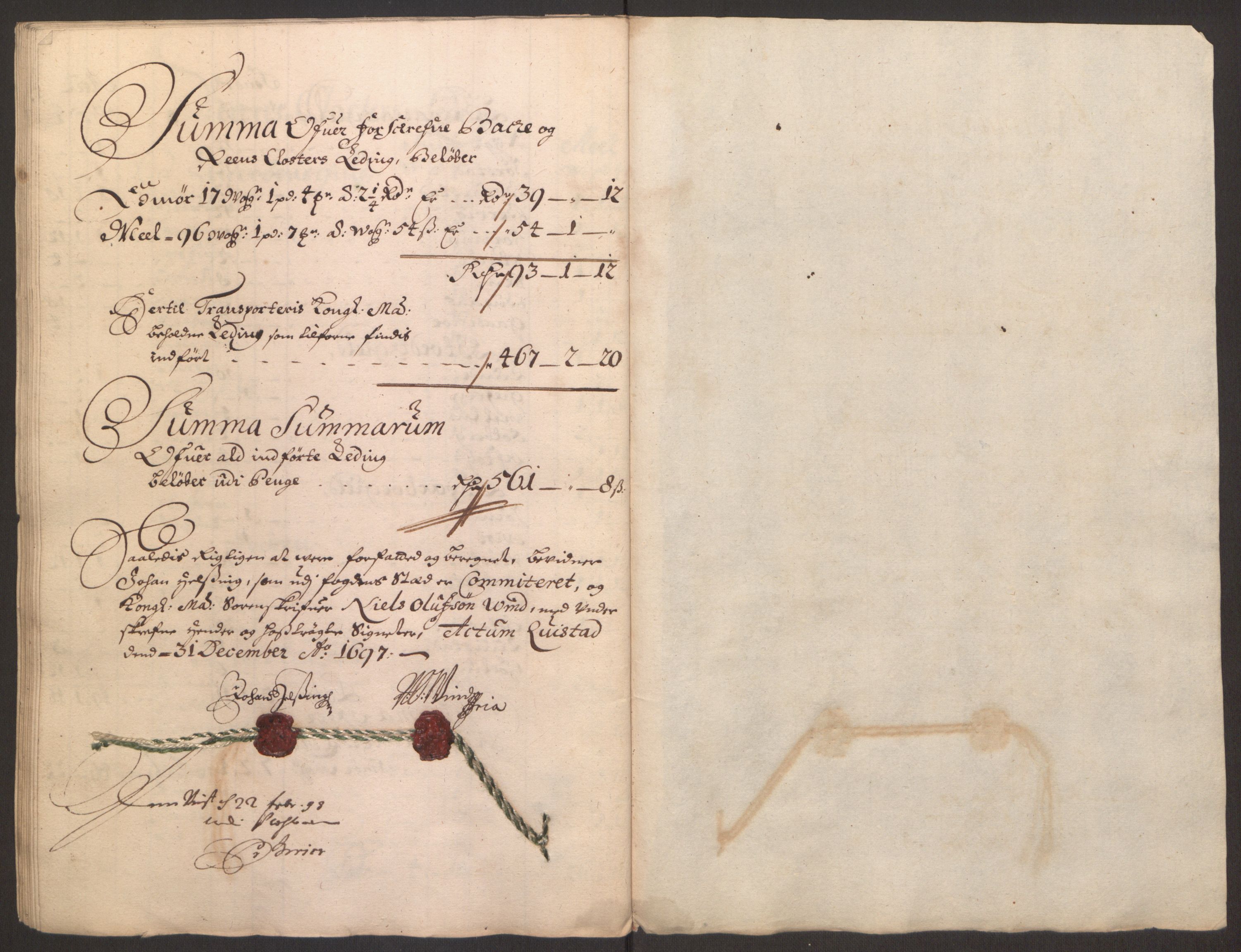 Rentekammeret inntil 1814, Reviderte regnskaper, Fogderegnskap, RA/EA-4092/R63/L4309: Fogderegnskap Inderøy, 1695-1697, s. 486