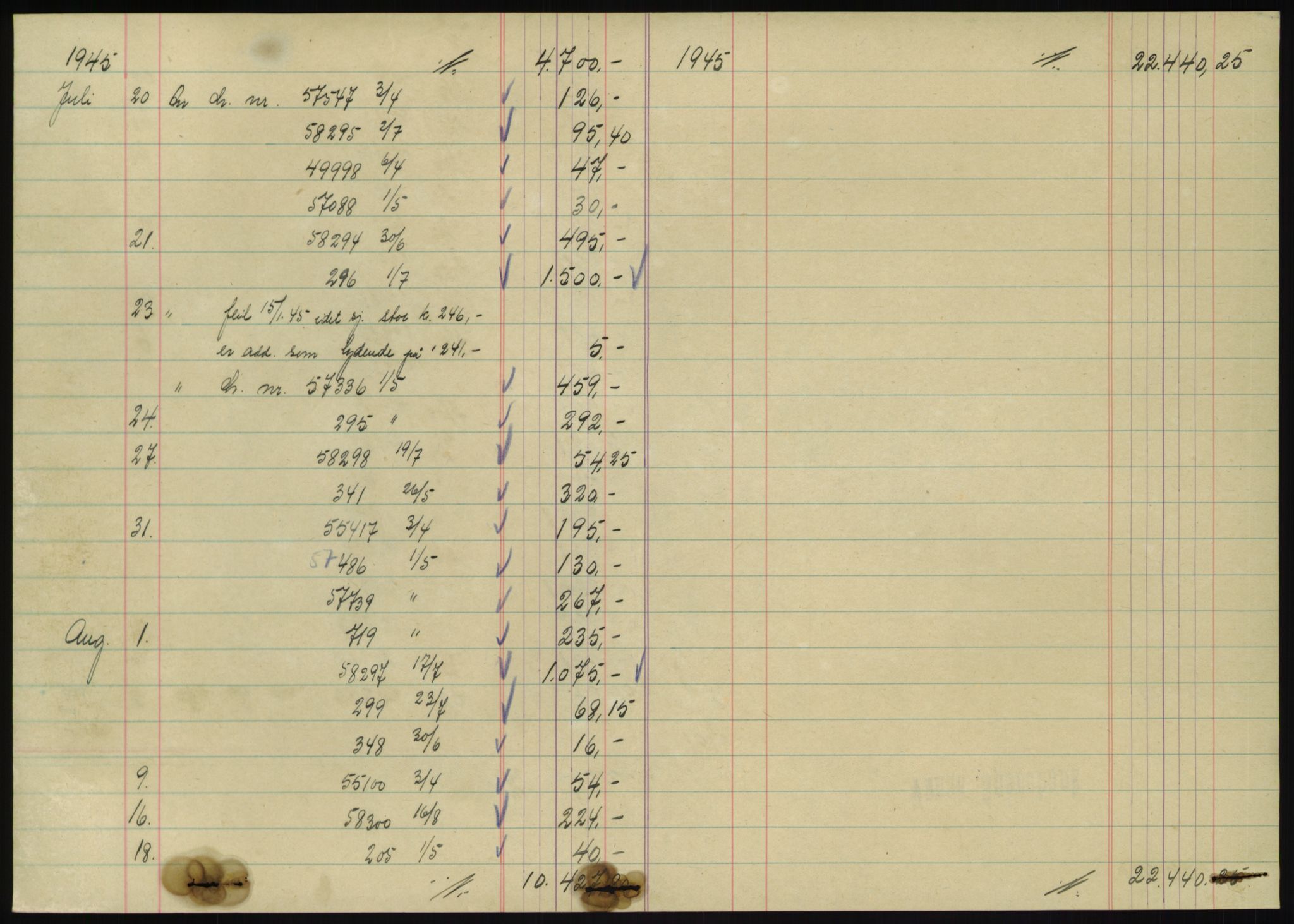 Forsvarsdepartementet, 10. kontor / Oppgjørskontoret, AV/RA-RAFA-1225/D/Db/L0180: Lista oppgjørskontor, 1942-1952, s. 2058