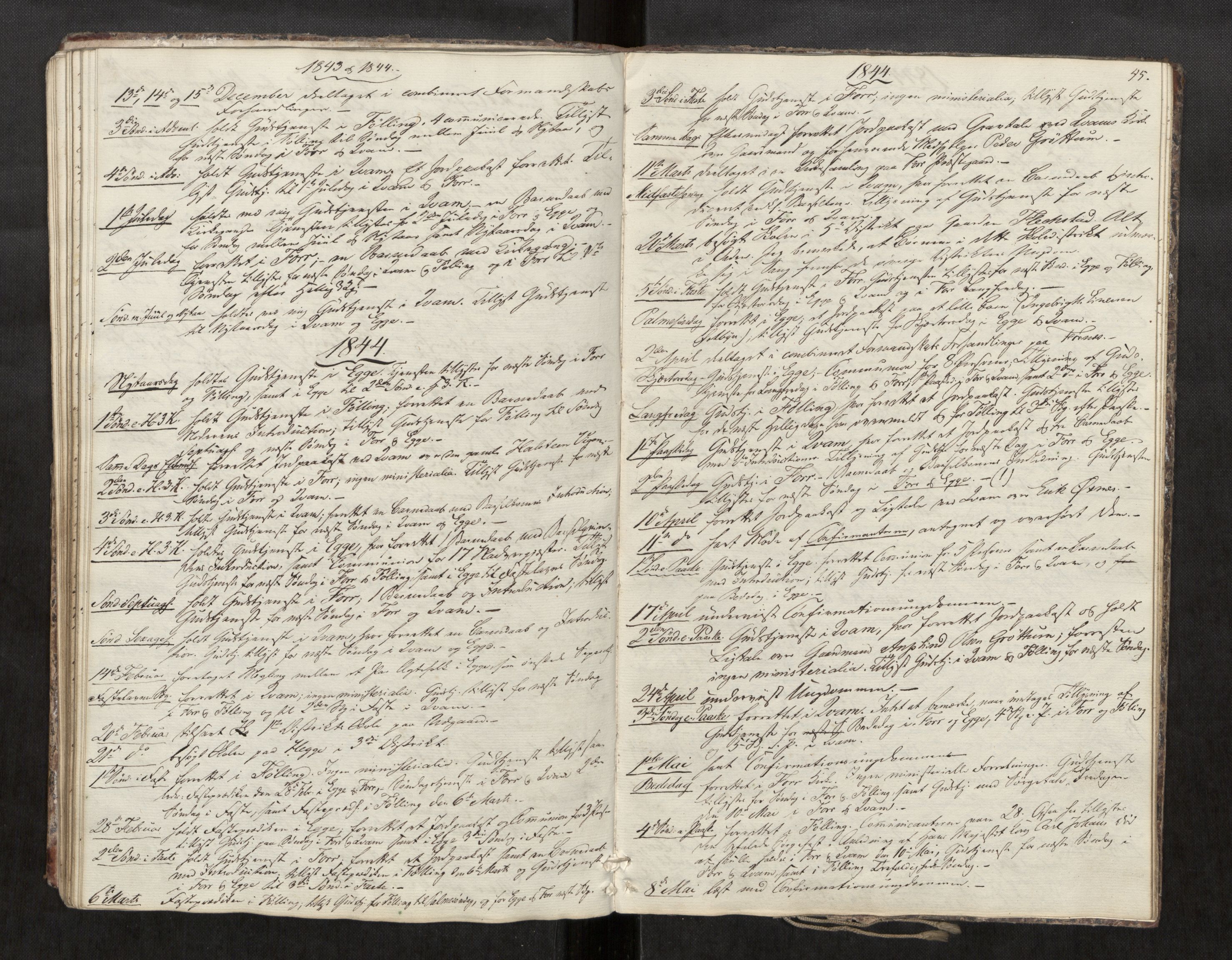 Stod sokneprestkontor, SAT/A-1164/2/I/I1/I1d/L0001: Residerende kapellans bok nr. 1, 1827-1849, s. 45