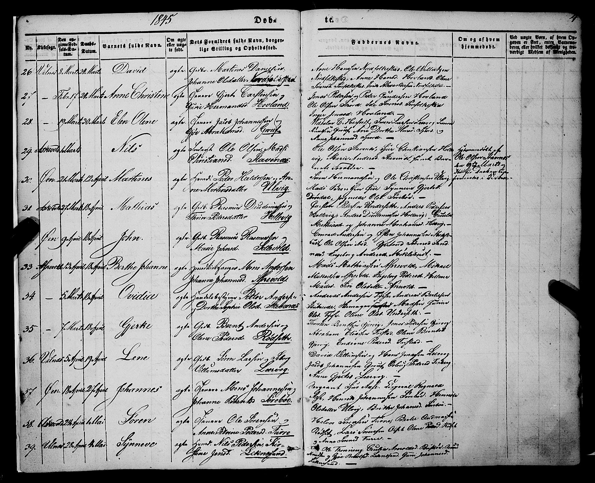 Askvoll sokneprestembete, AV/SAB-A-79501/H/Haa/Haaa/L0011/0001: Ministerialbok nr. A 11 I, 1845-1864, s. 4