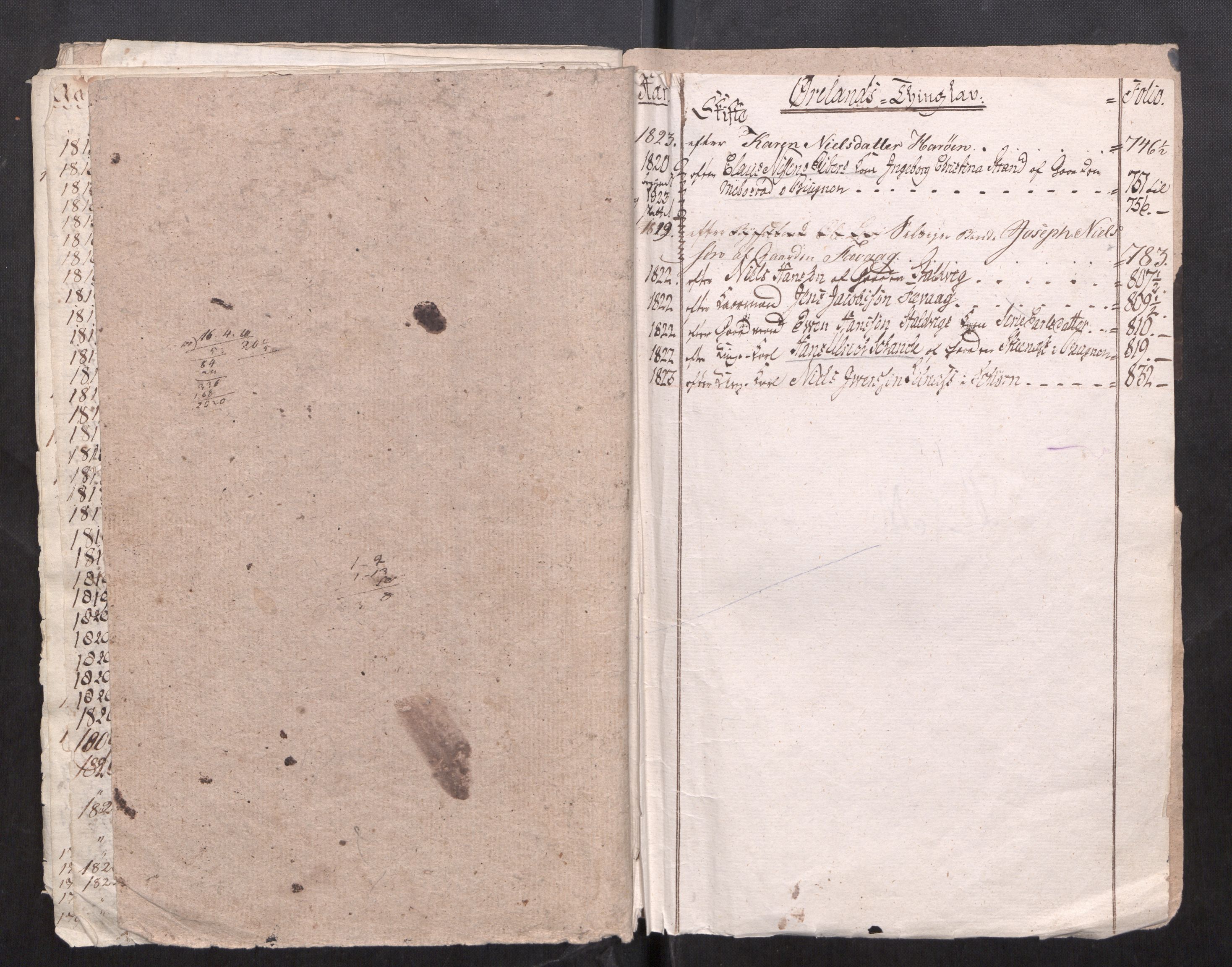 Fosen sorenskriveri, AV/SAT-A-1107/1/3/3A/L0037: To gamle registre til skifteprotokoller, 1751-1823
