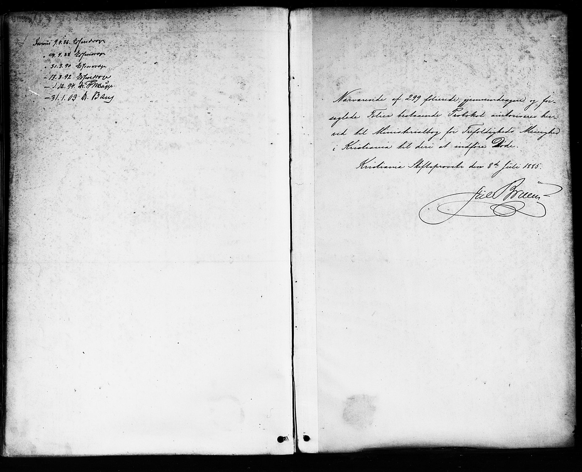 Trefoldighet prestekontor Kirkebøker, AV/SAO-A-10882/F/Fd/L0003: Ministerialbok nr. IV 3, 1885-1896