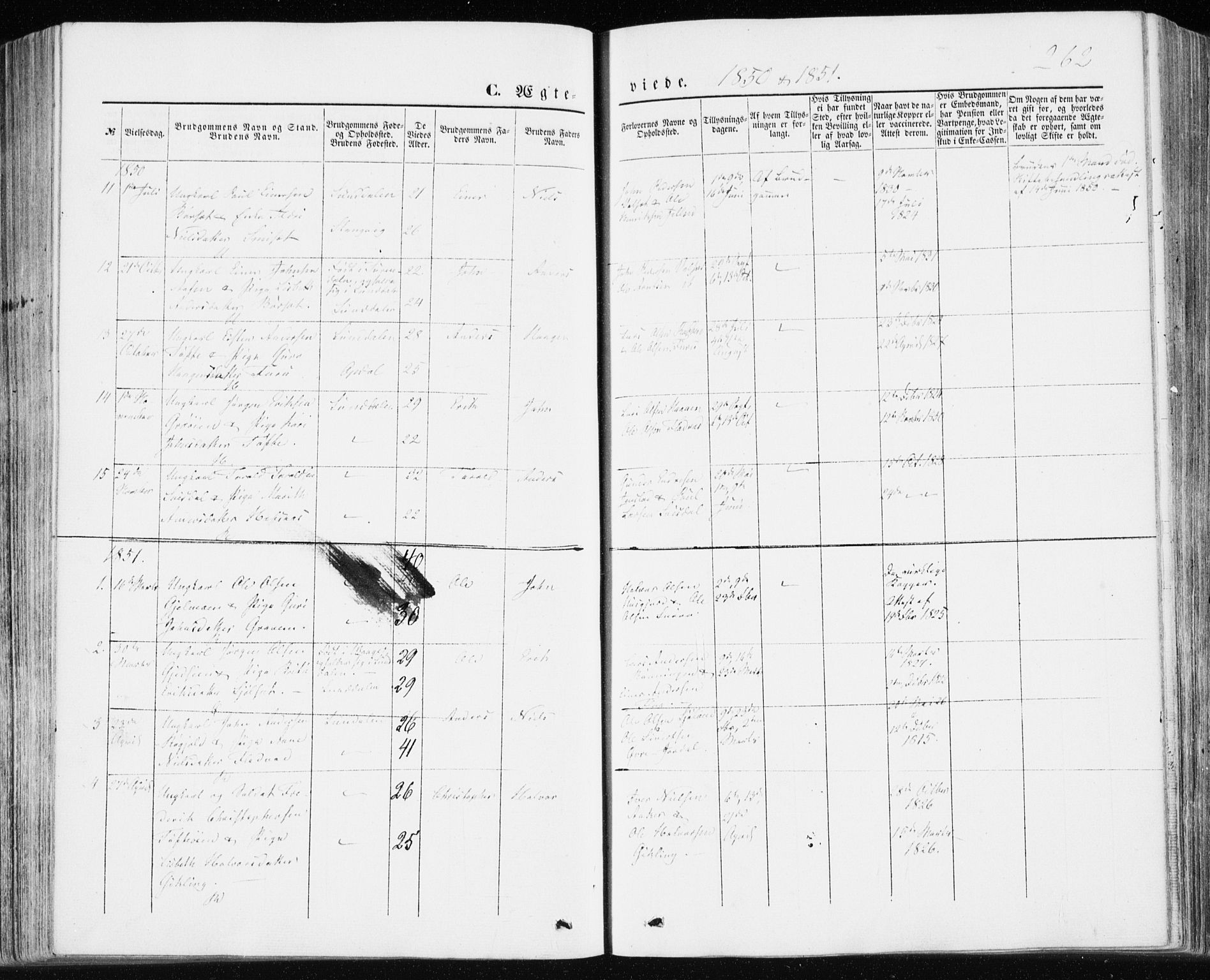 Ministerialprotokoller, klokkerbøker og fødselsregistre - Møre og Romsdal, SAT/A-1454/590/L1013: Ministerialbok nr. 590A05, 1847-1877, s. 262