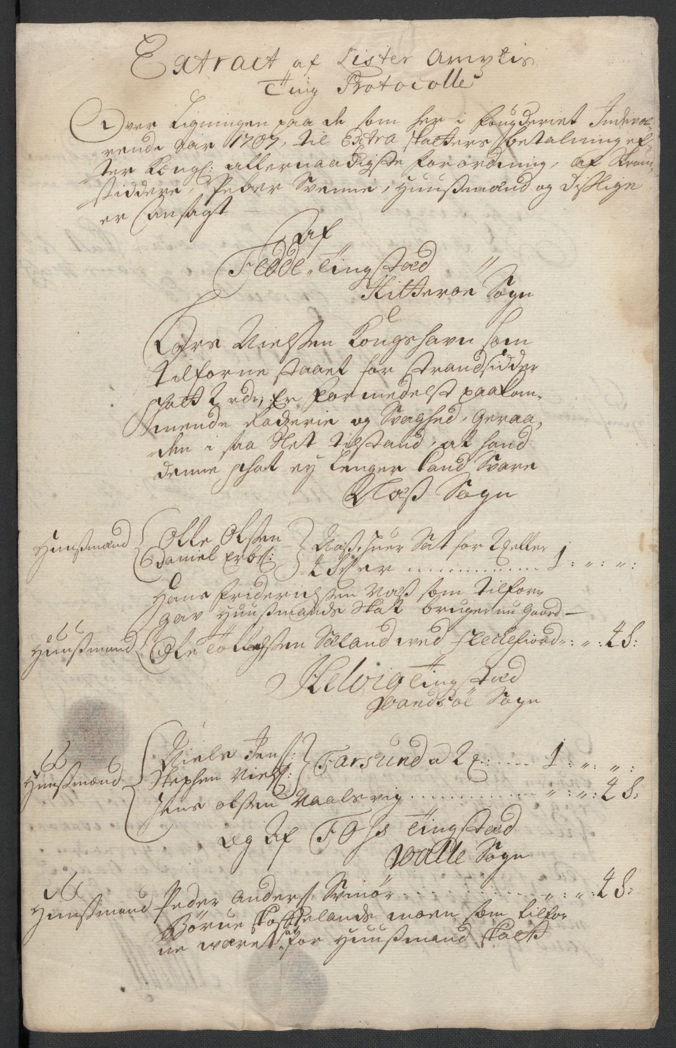Rentekammeret inntil 1814, Reviderte regnskaper, Fogderegnskap, RA/EA-4092/R43/L2551: Fogderegnskap Lista og Mandal, 1705-1709, s. 448