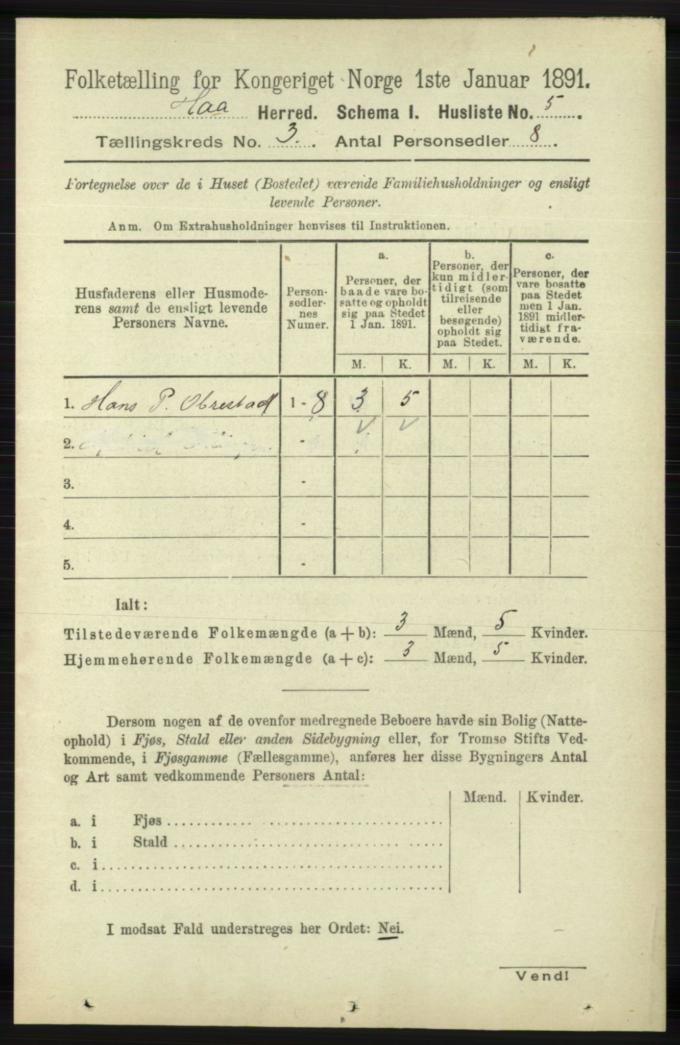 RA, Folketelling 1891 for 1119 Hå herred, 1891, s. 658