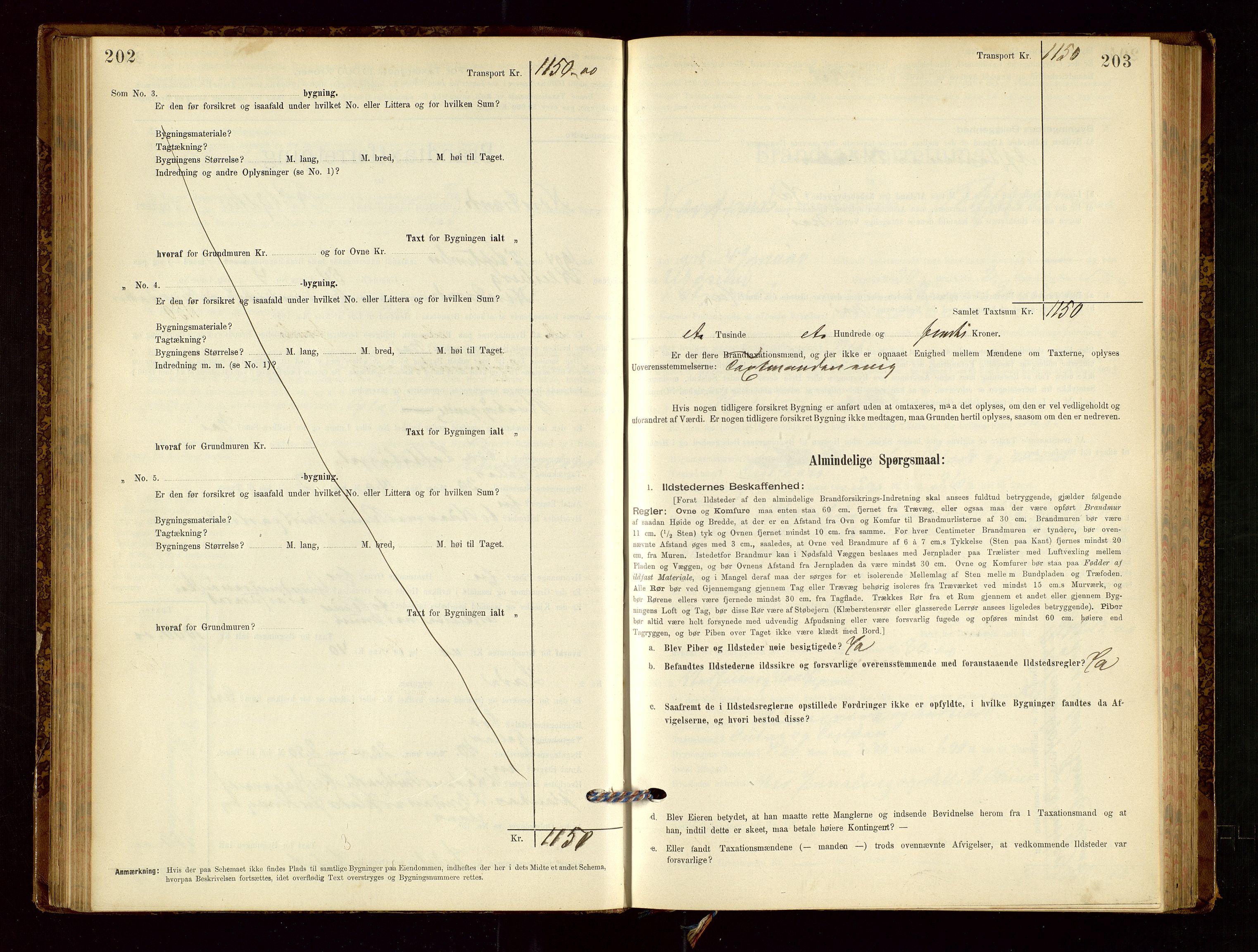 Nedstrand lensmannskontor, AV/SAST-A-100236/Gob/L0001: "Brandtaxationsprotokol for Nerstrand Lensmandsdistrikt Ryfylke fogderi", 1895-1915, s. 202-203