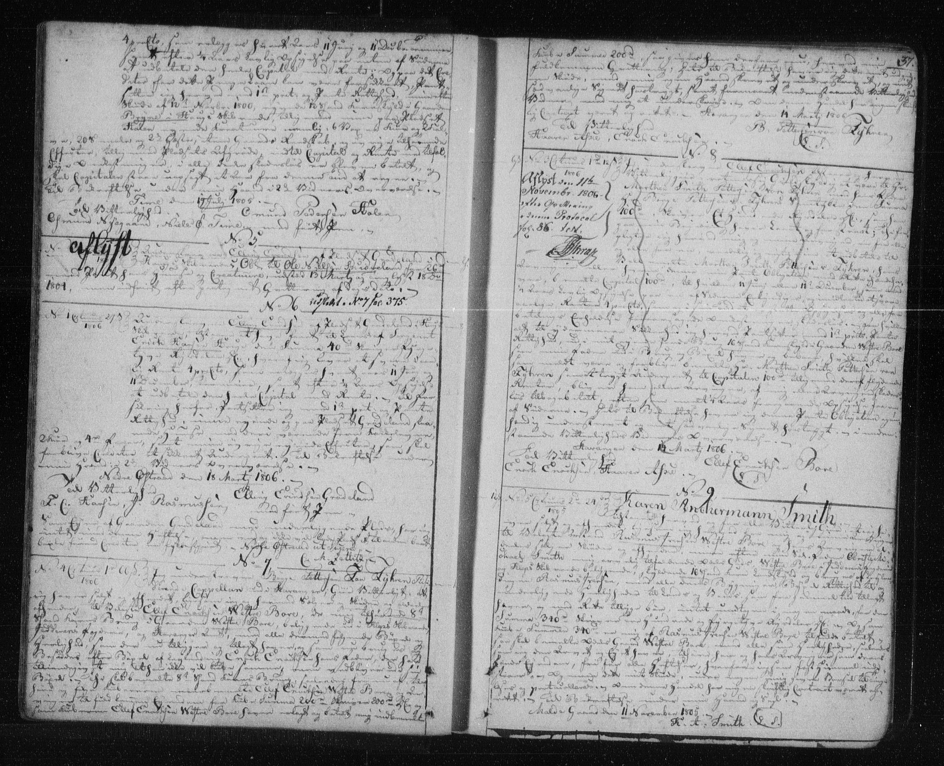 Jæren og Dalane sorenskriveri, AV/SAST-A-100306/4/41/41B/L0011: Pantebok nr. 8, 1805-1812, s. 37