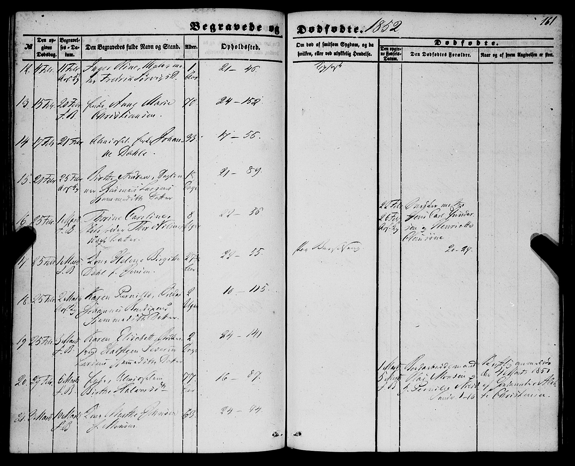 Korskirken sokneprestembete, SAB/A-76101/H/Haa: Ministerialbok nr. E 2, 1848-1862, s. 161