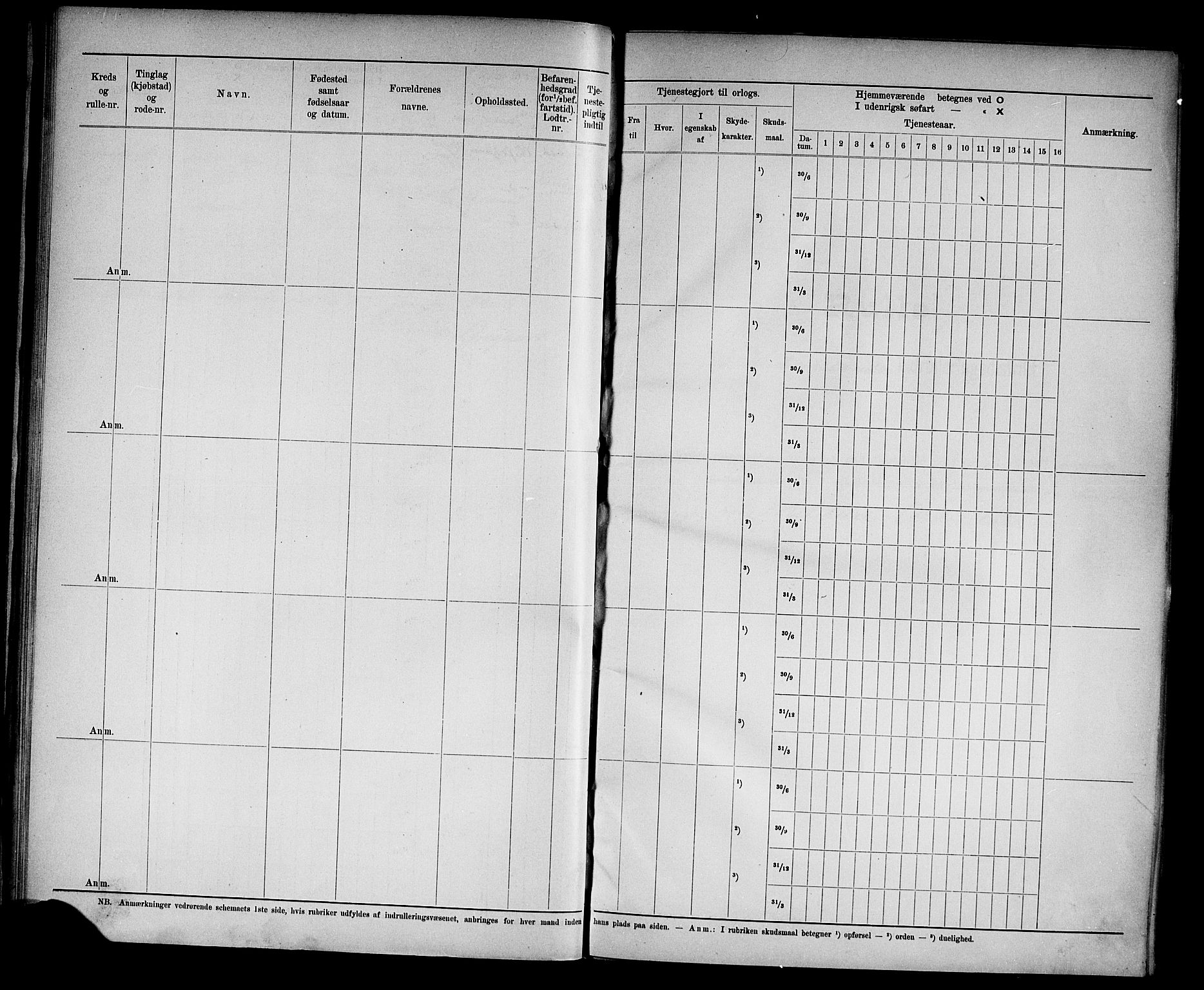 Kristiansand mønstringskrets, AV/SAK-2031-0015/F/Fd/L0007: Rulle sjøvernepliktige, C-7, 1905, s. 48