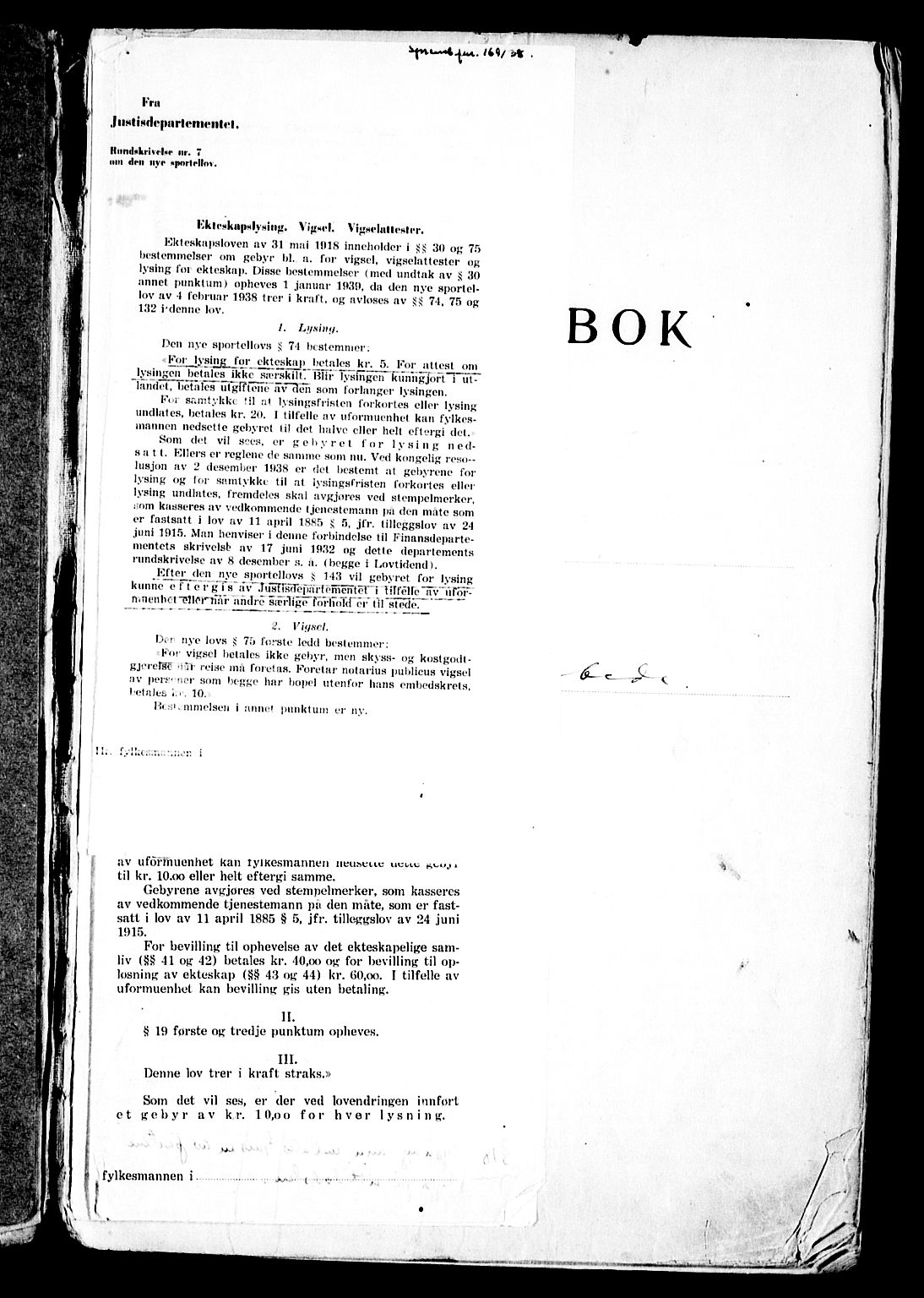 Rolvsøy prestekontor Kirkebøker, AV/SAO-A-2004/H/Ha/L0001: Lysningsprotokoll nr. 1, 1919-1962