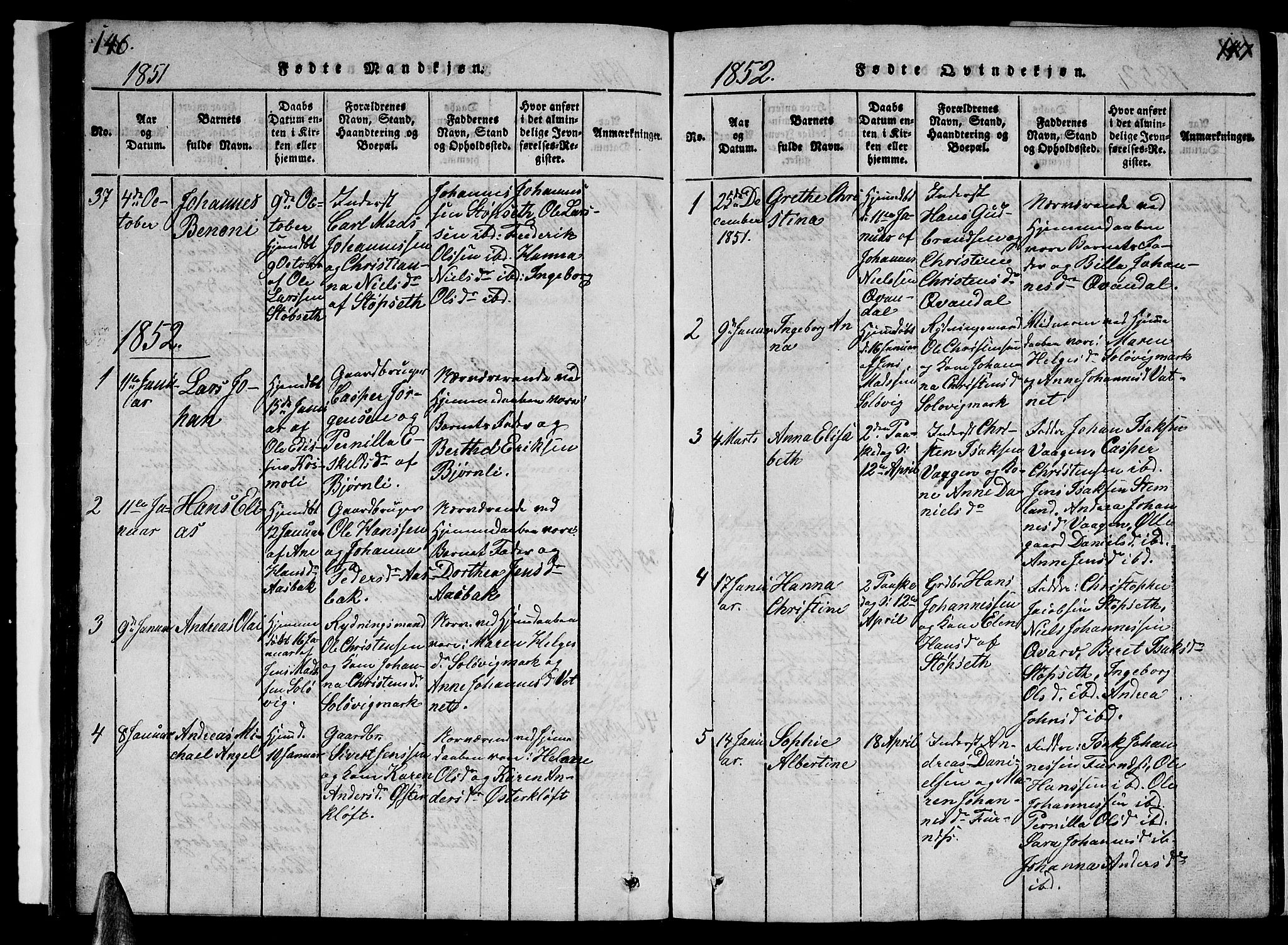 Ministerialprotokoller, klokkerbøker og fødselsregistre - Nordland, SAT/A-1459/852/L0752: Klokkerbok nr. 852C03, 1840-1855, s. 146-147