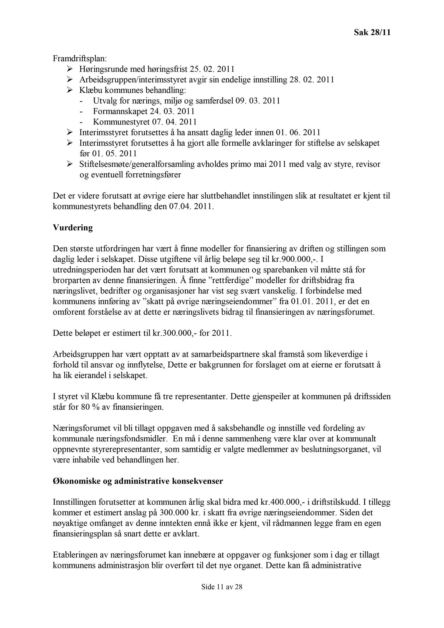 Klæbu Kommune, TRKO/KK/02-FS/L004: Formannsskapet - Møtedokumenter, 2011, s. 465
