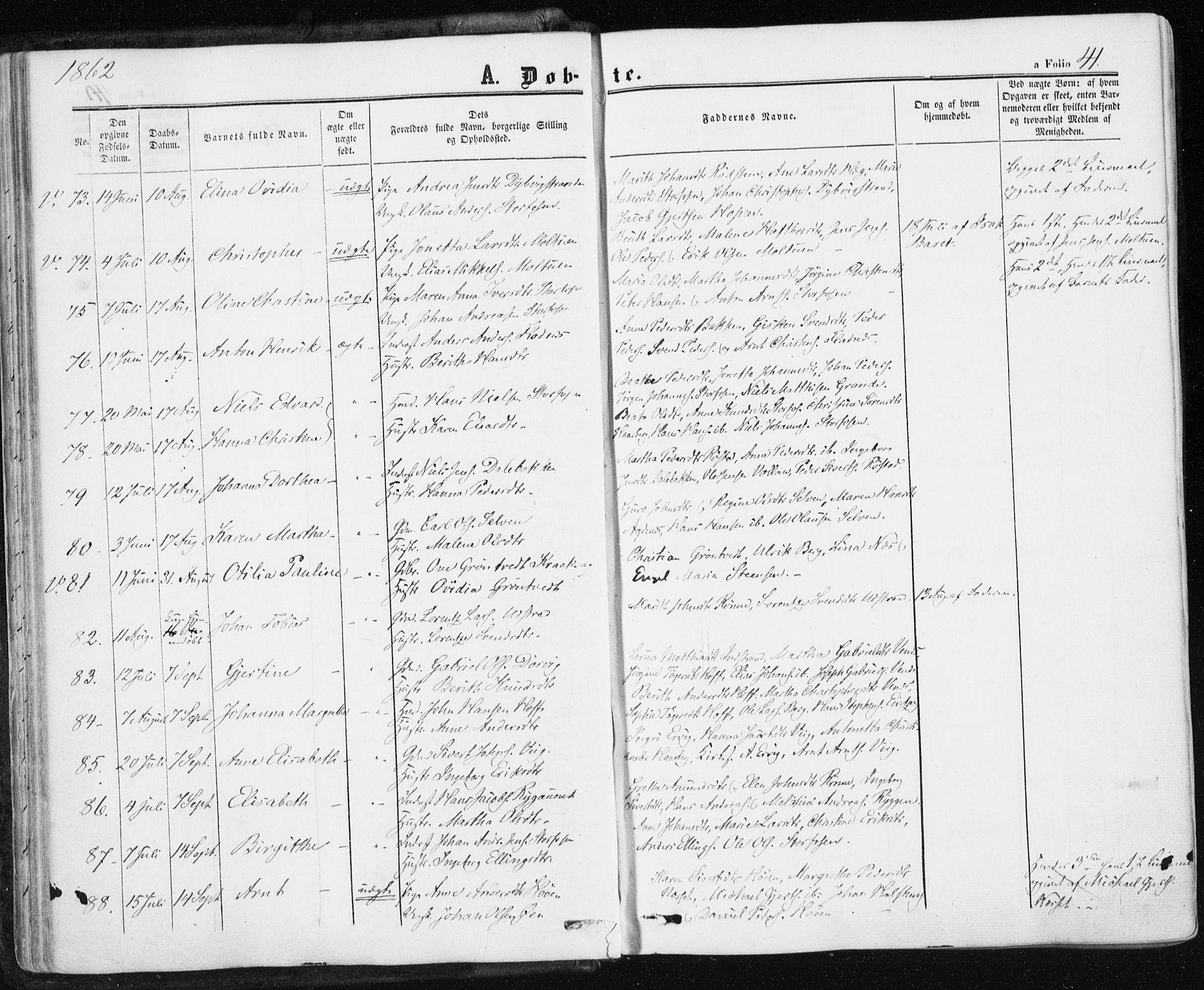 Ministerialprotokoller, klokkerbøker og fødselsregistre - Sør-Trøndelag, SAT/A-1456/659/L0737: Ministerialbok nr. 659A07, 1857-1875, s. 41