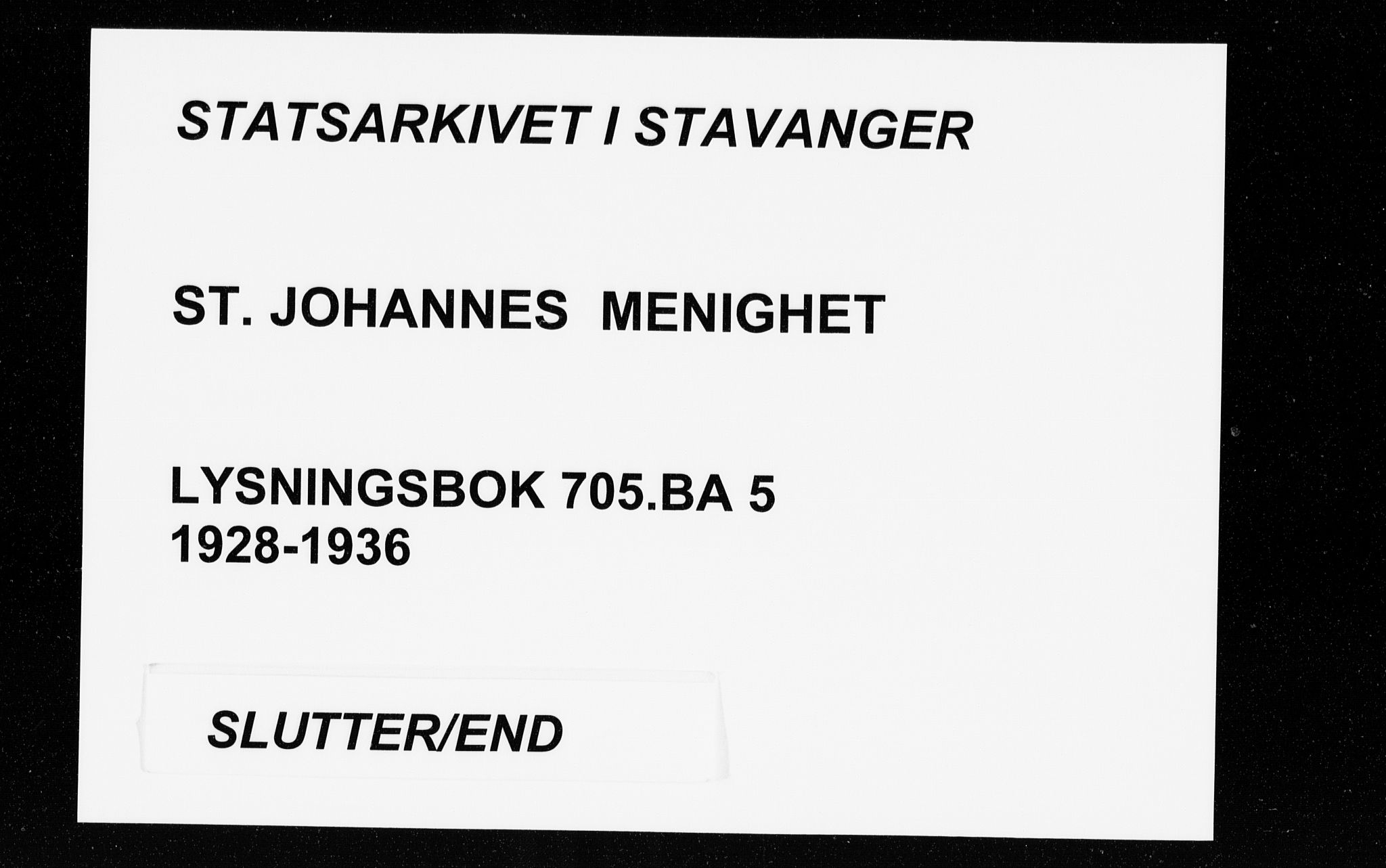 St. Johannes sokneprestkontor, SAST/A-101814/001/70/705BA/L0005: Lysningsprotokoll nr. 5, 1928-1936