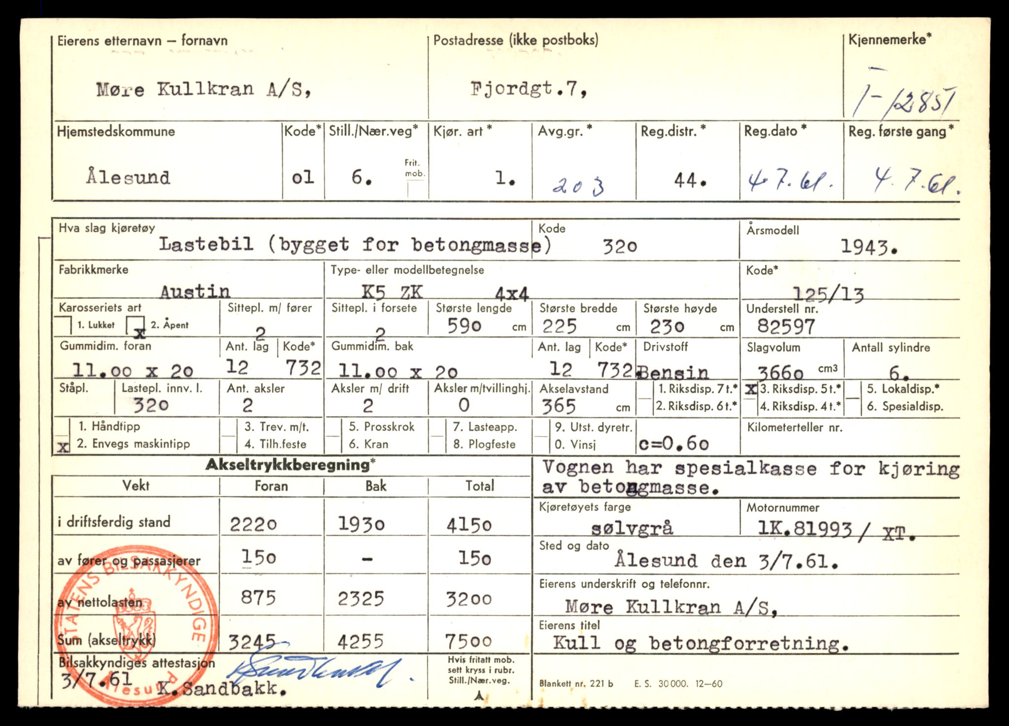 Møre og Romsdal vegkontor - Ålesund trafikkstasjon, AV/SAT-A-4099/F/Fe/L0036: Registreringskort for kjøretøy T 12831 - T 13030, 1927-1998, s. 401