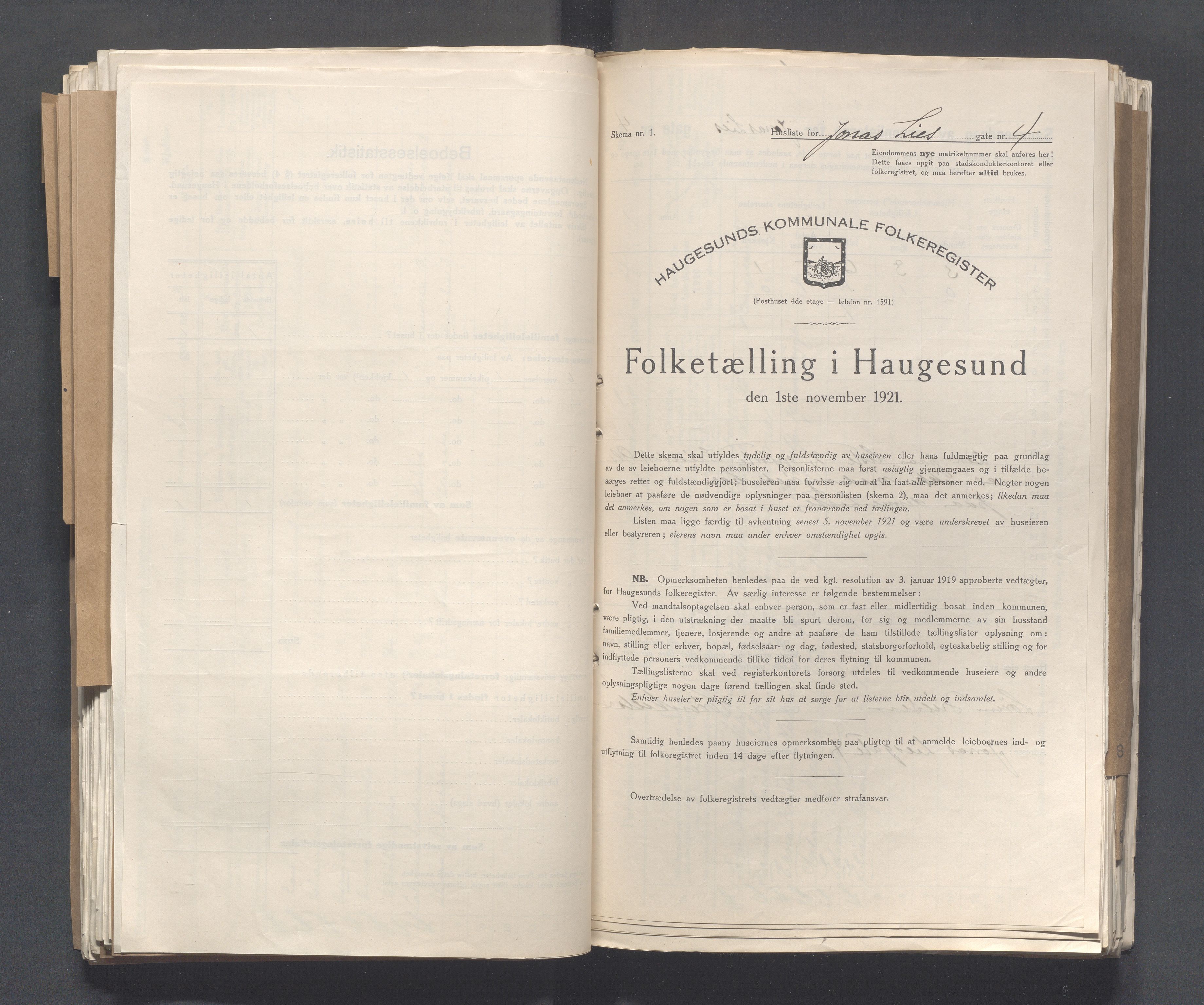 IKAR, Kommunal folketelling 1.11.1921 for Haugesund, 1921, s. 2364