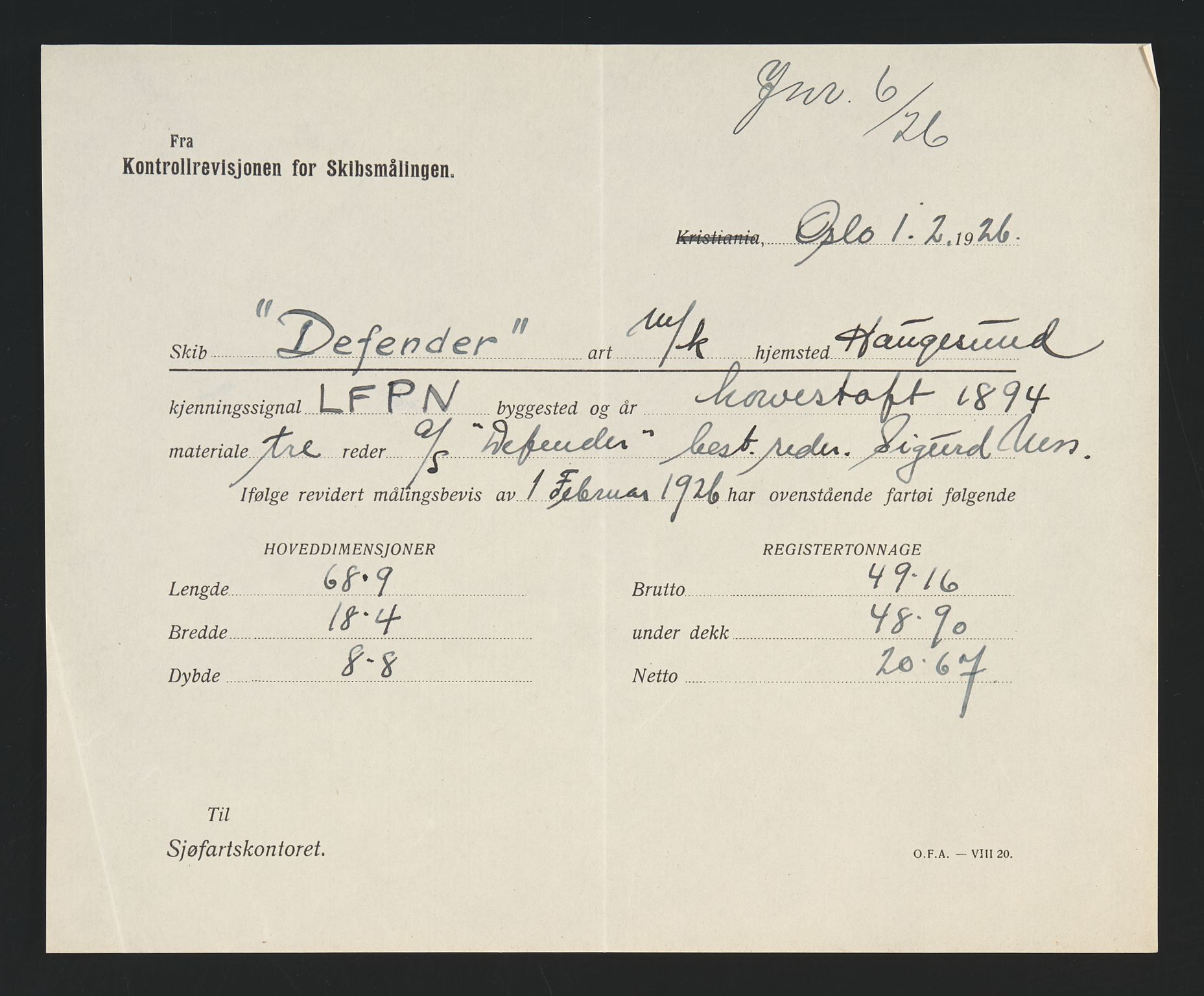 Sjøfartsdirektoratet med forløpere, skipsmapper slettede skip, AV/RA-S-4998/F/Fa/L0235: --, 1847-1930, s. 411