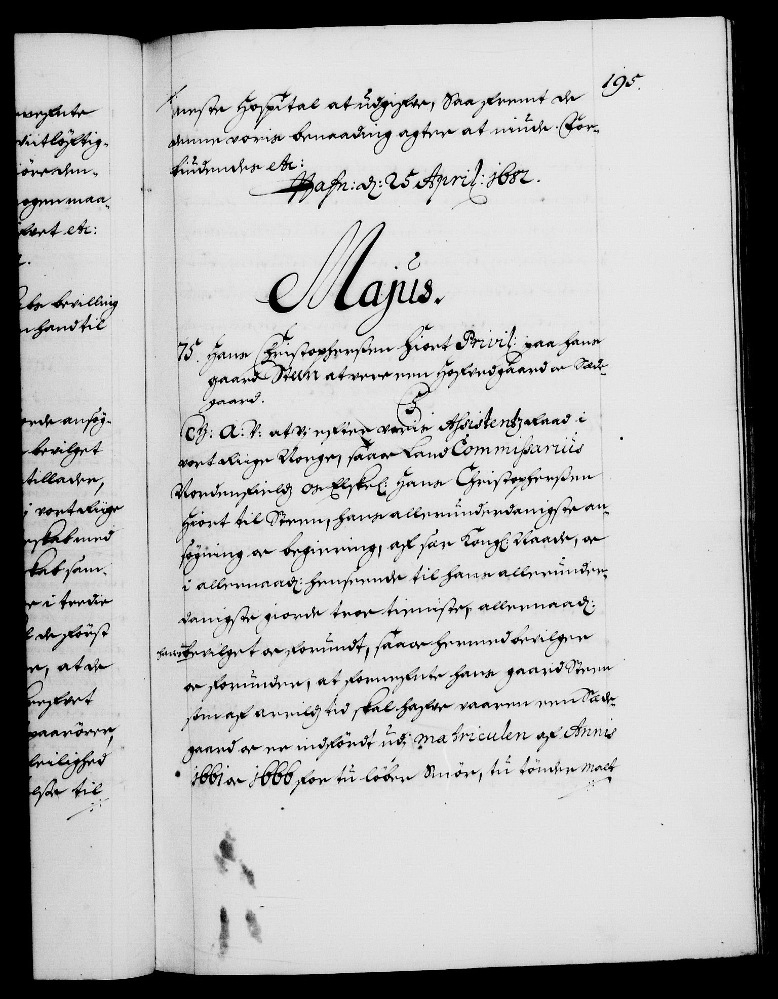 Danske Kanselli 1572-1799, AV/RA-EA-3023/F/Fc/Fca/Fcaa/L0013: Norske registre (mikrofilm), 1681-1684, s. 195a