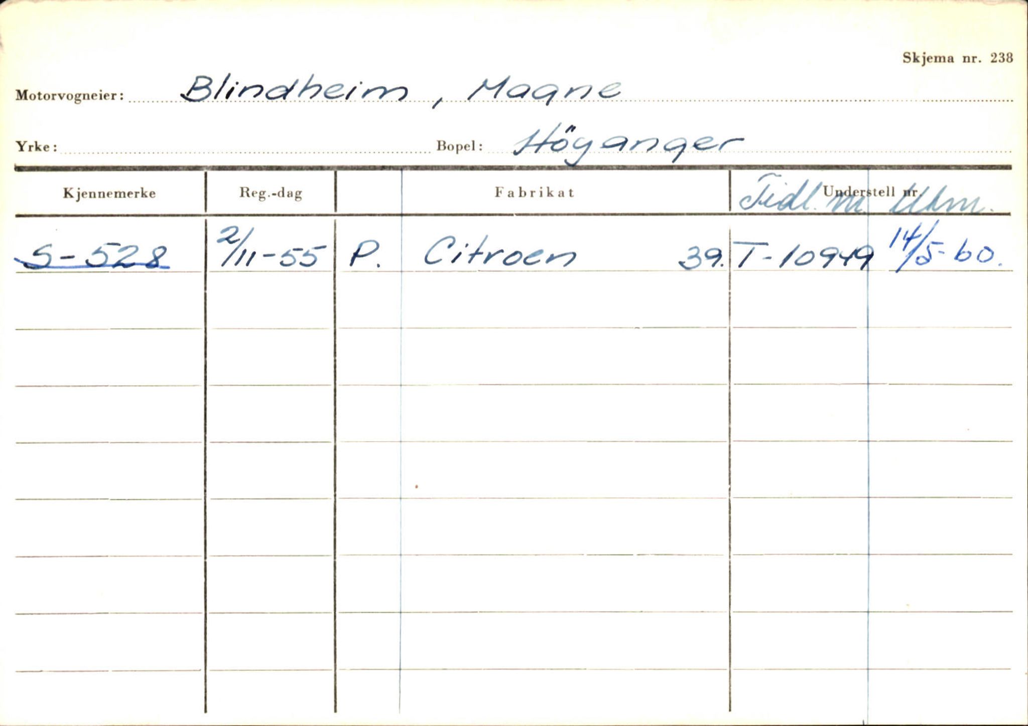 Statens vegvesen, Sogn og Fjordane vegkontor, SAB/A-5301/4/F/L0130: Eigarregister Eid T-Å. Høyanger A-O, 1945-1975, s. 661