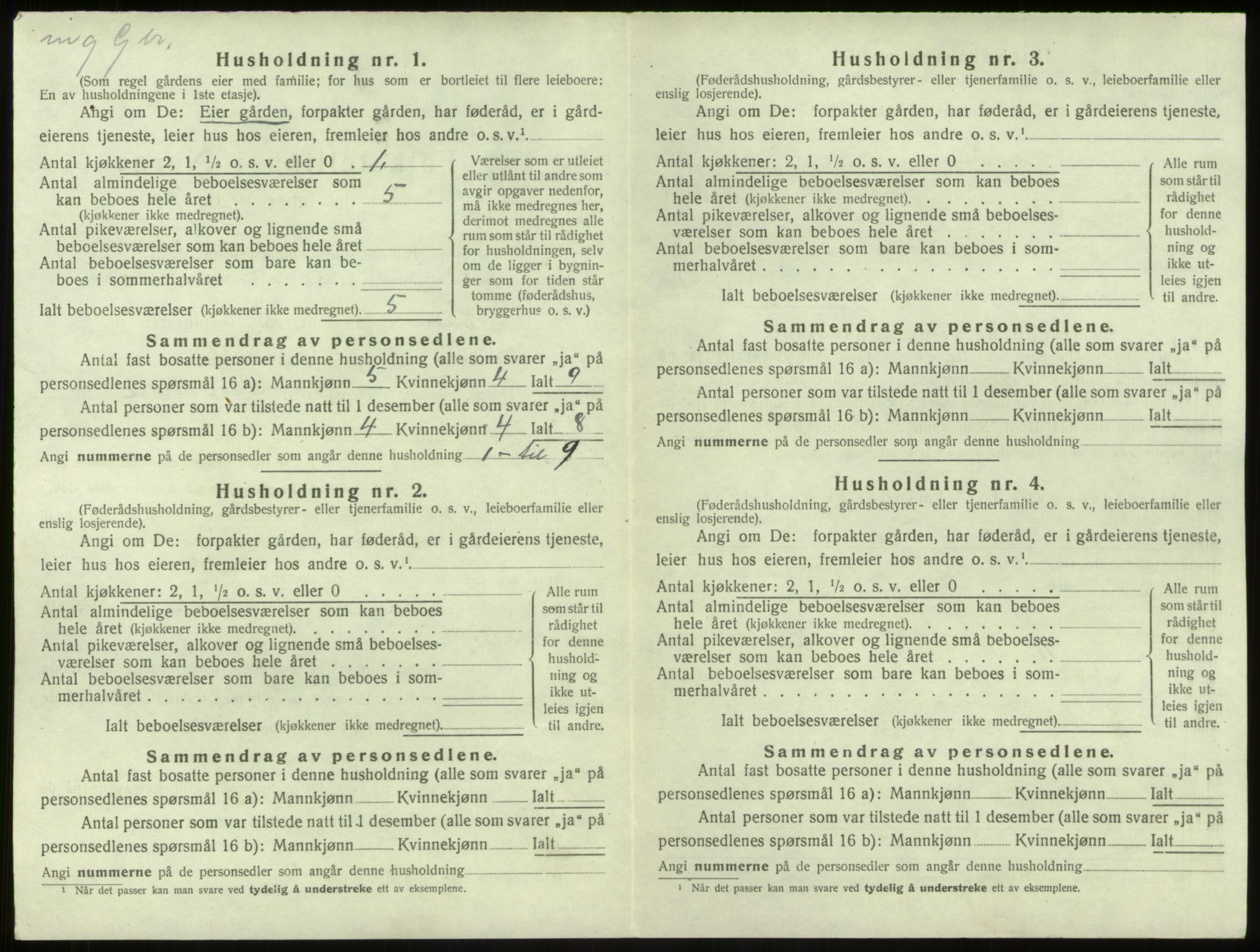 SAB, Folketelling 1920 for 1254 Hamre herred, 1920, s. 124