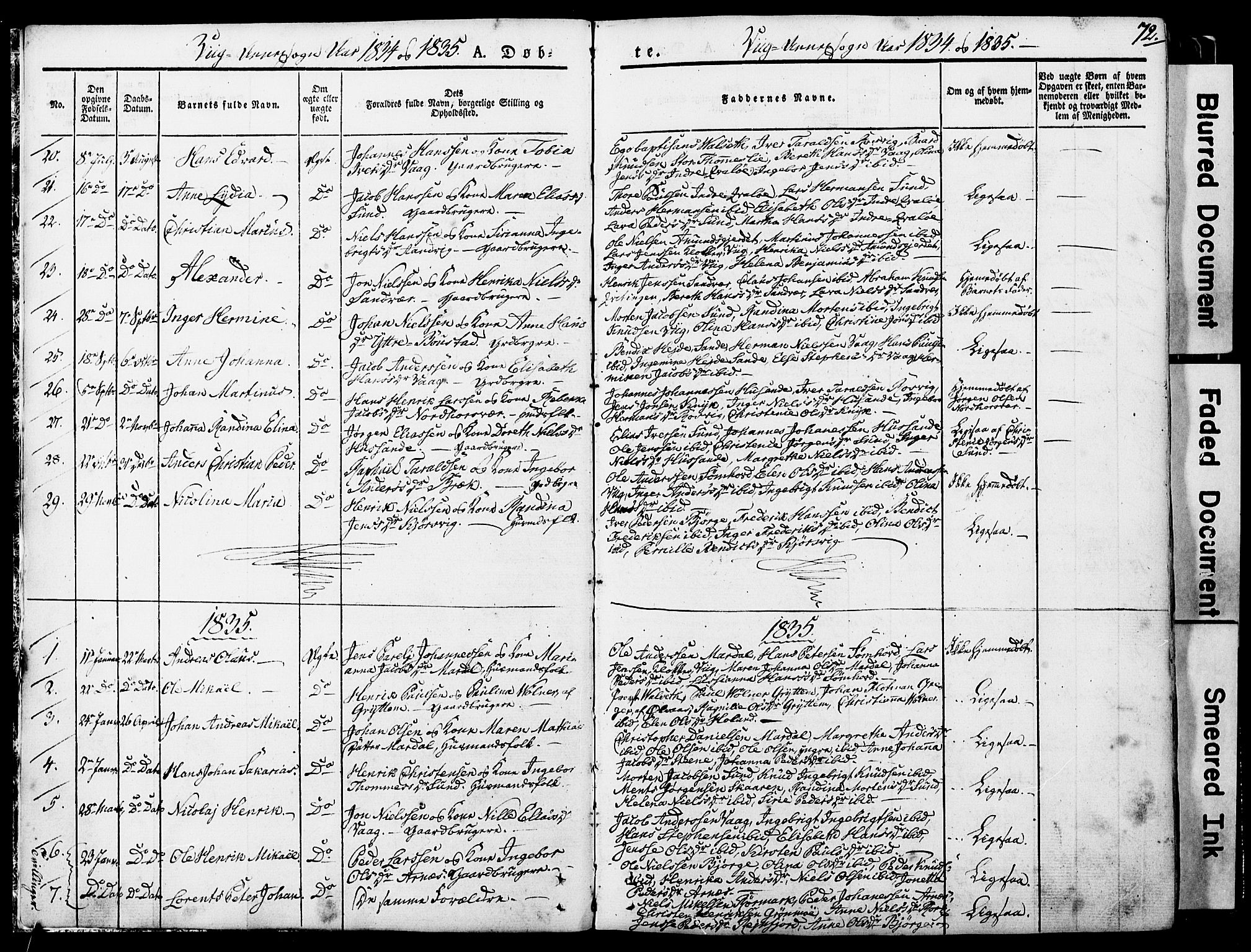 Ministerialprotokoller, klokkerbøker og fødselsregistre - Nordland, AV/SAT-A-1459/812/L0176: Ministerialbok nr. 812A05, 1834-1874, s. 72