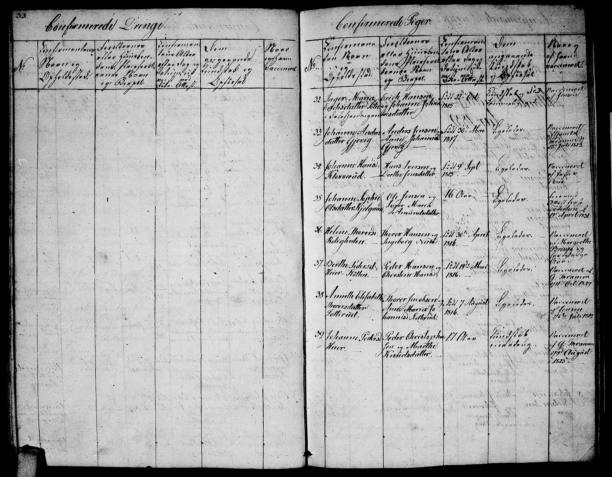 Enebakk prestekontor Kirkebøker, AV/SAO-A-10171c/F/Fa/L0008: Ministerialbok nr. I 8, 1827-1833, s. 33-34
