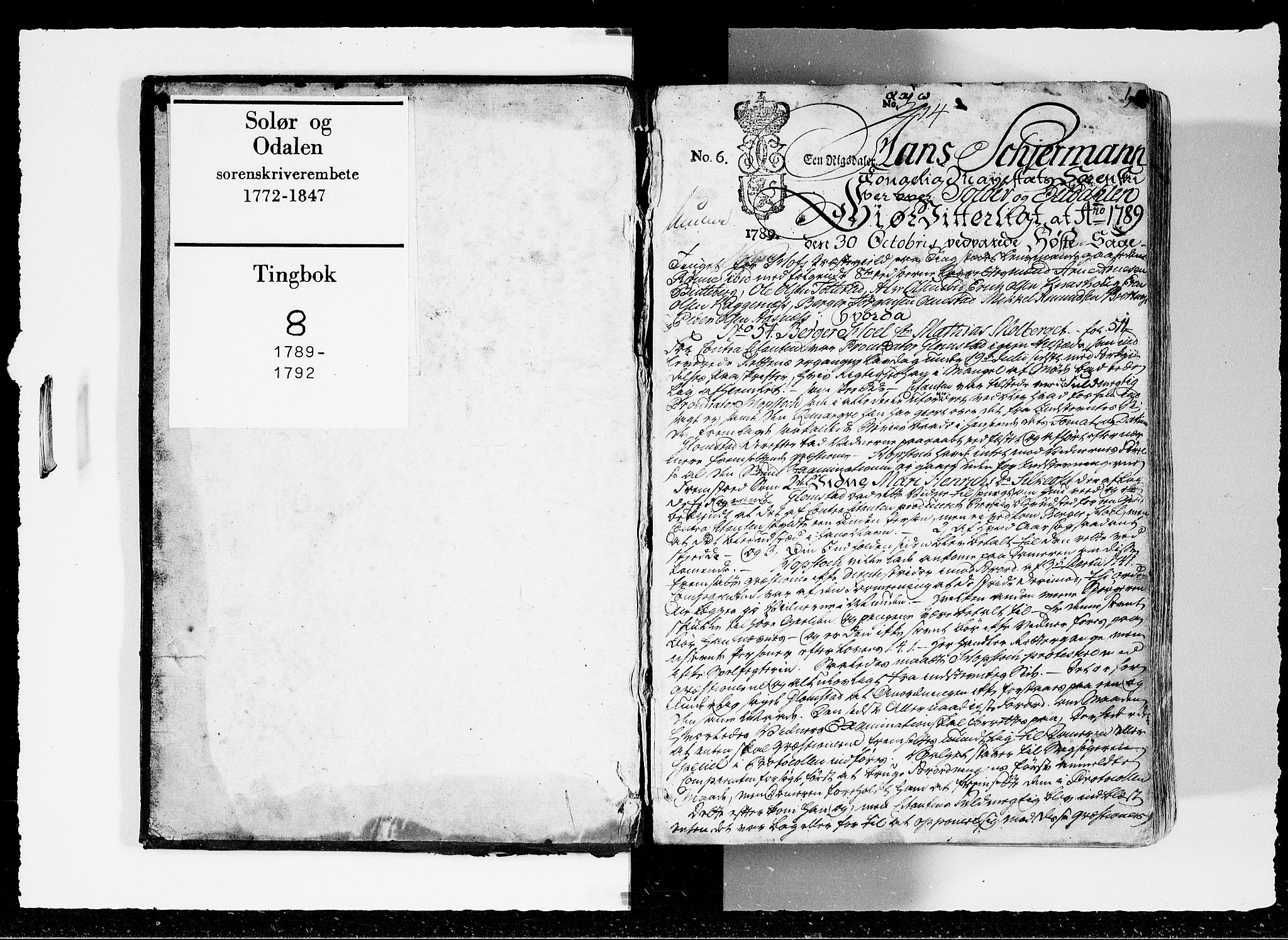 Solør og Odalen sorenskriveri, SAH/TING-026/G/Gb/L0008: Tingbok, 1789-1792, s. 0b-1a