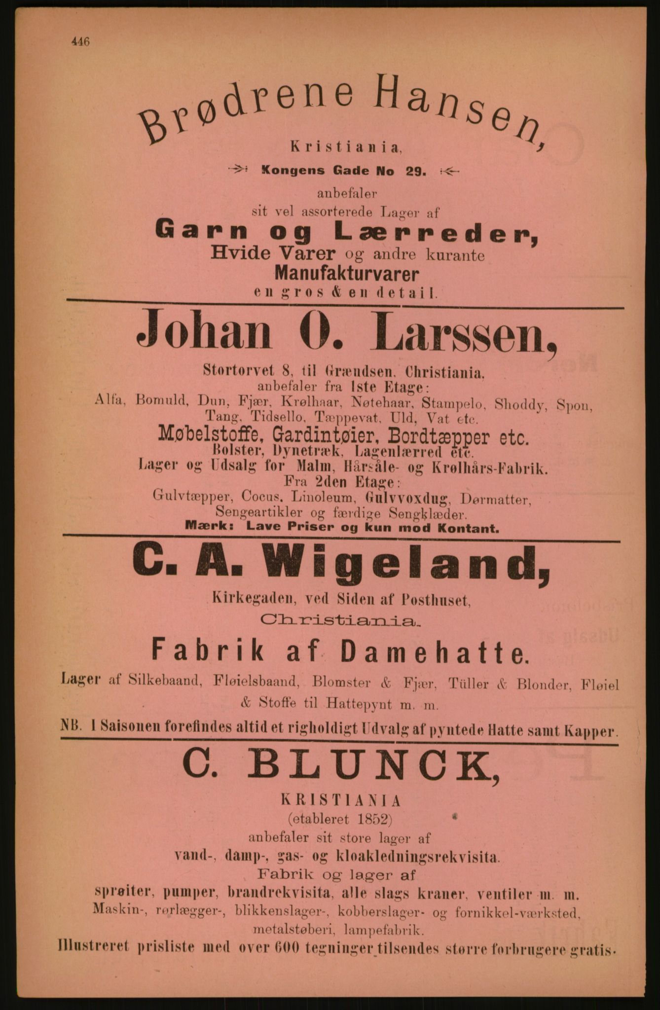 Kristiania/Oslo adressebok, PUBL/-, 1891, s. 446