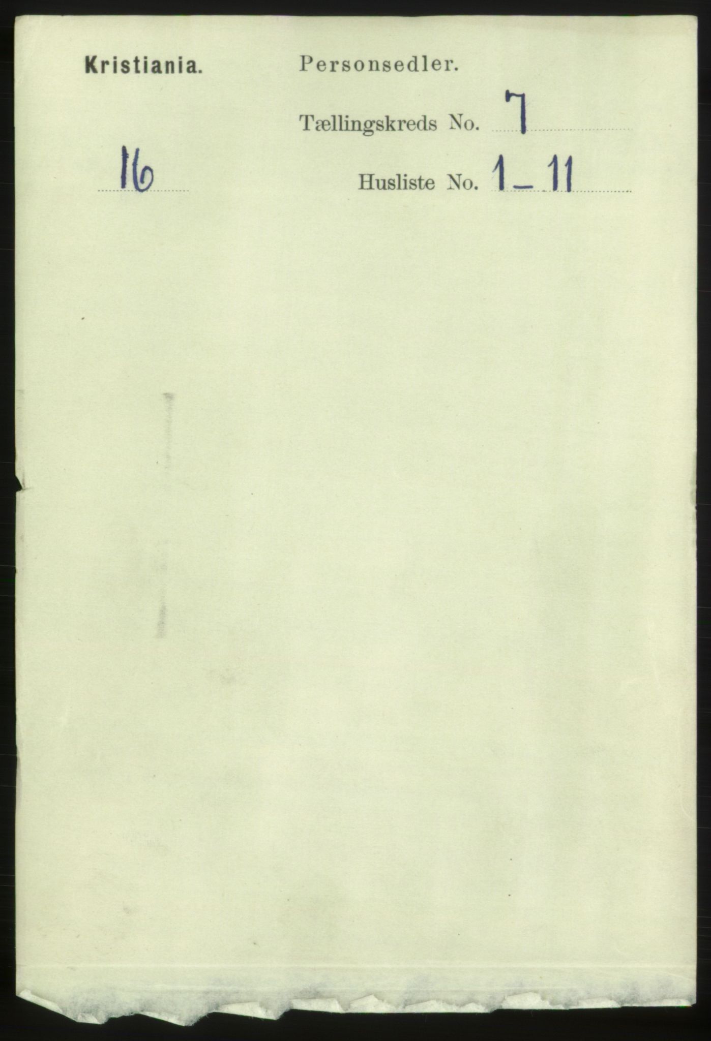 RA, Folketelling 1891 for 0301 Kristiania kjøpstad, 1891, s. 2765