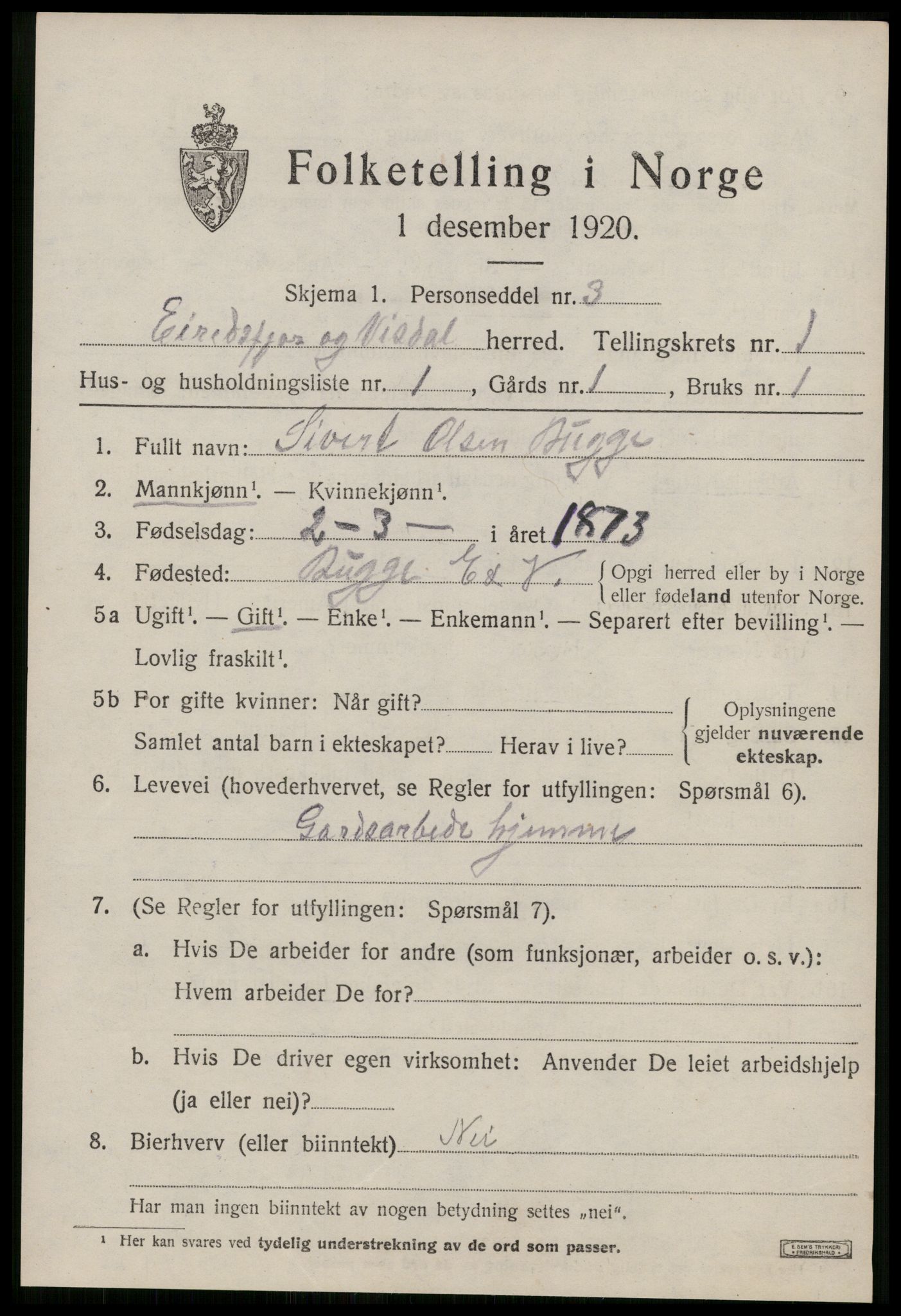 SAT, Folketelling 1920 for 1542 Eresfjord og Vistdal herred, 1920, s. 667