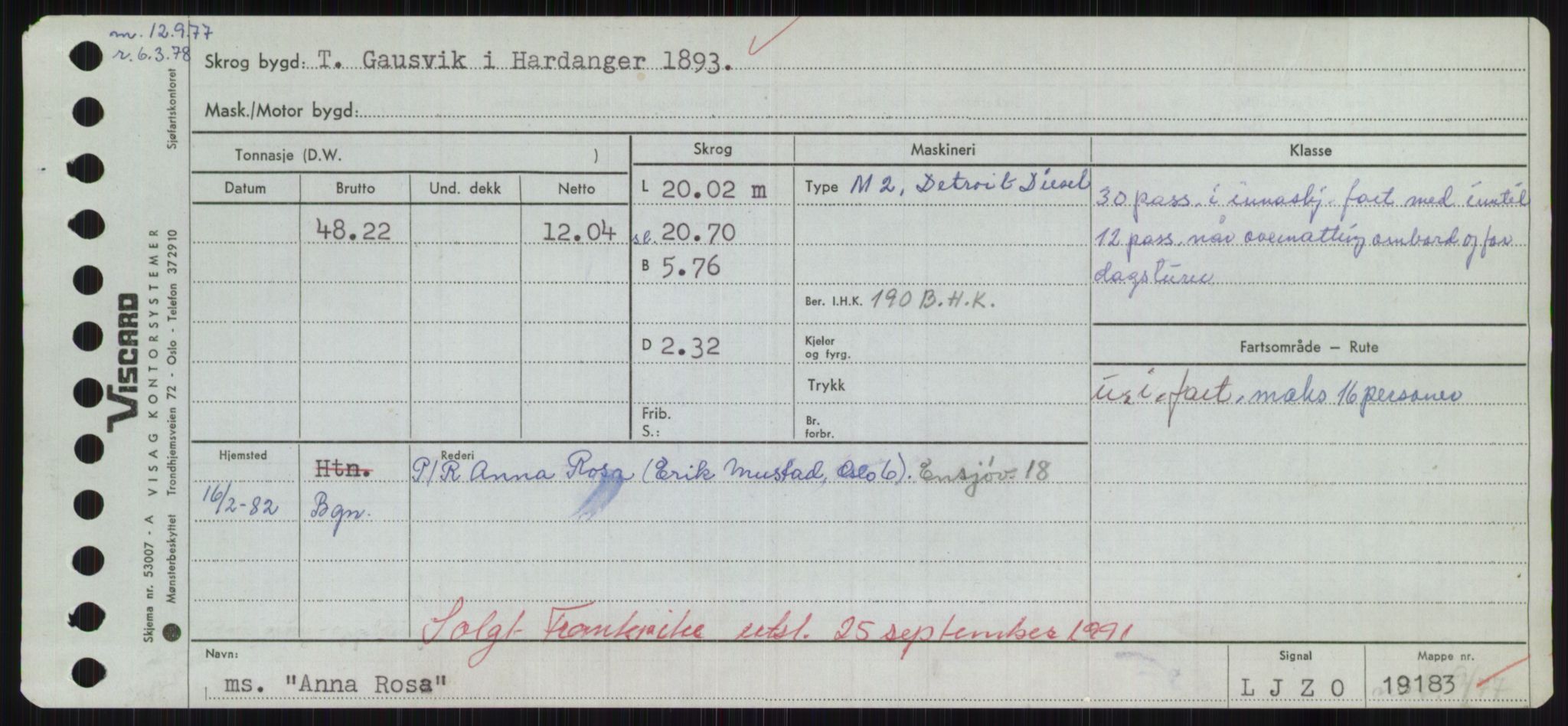 Sjøfartsdirektoratet med forløpere, Skipsmålingen, RA/S-1627/H/Hd/L0001: Fartøy, A-Anv, s. 705