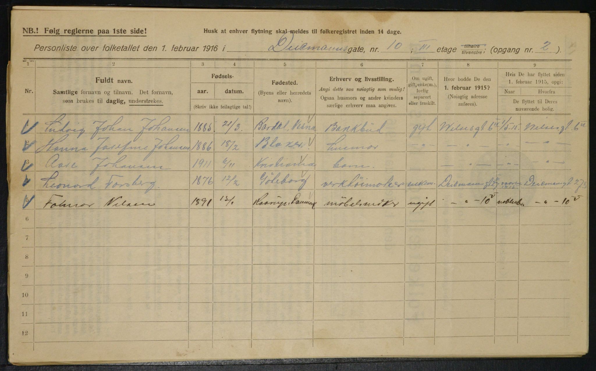 OBA, Kommunal folketelling 1.2.1916 for Kristiania, 1916, s. 15650