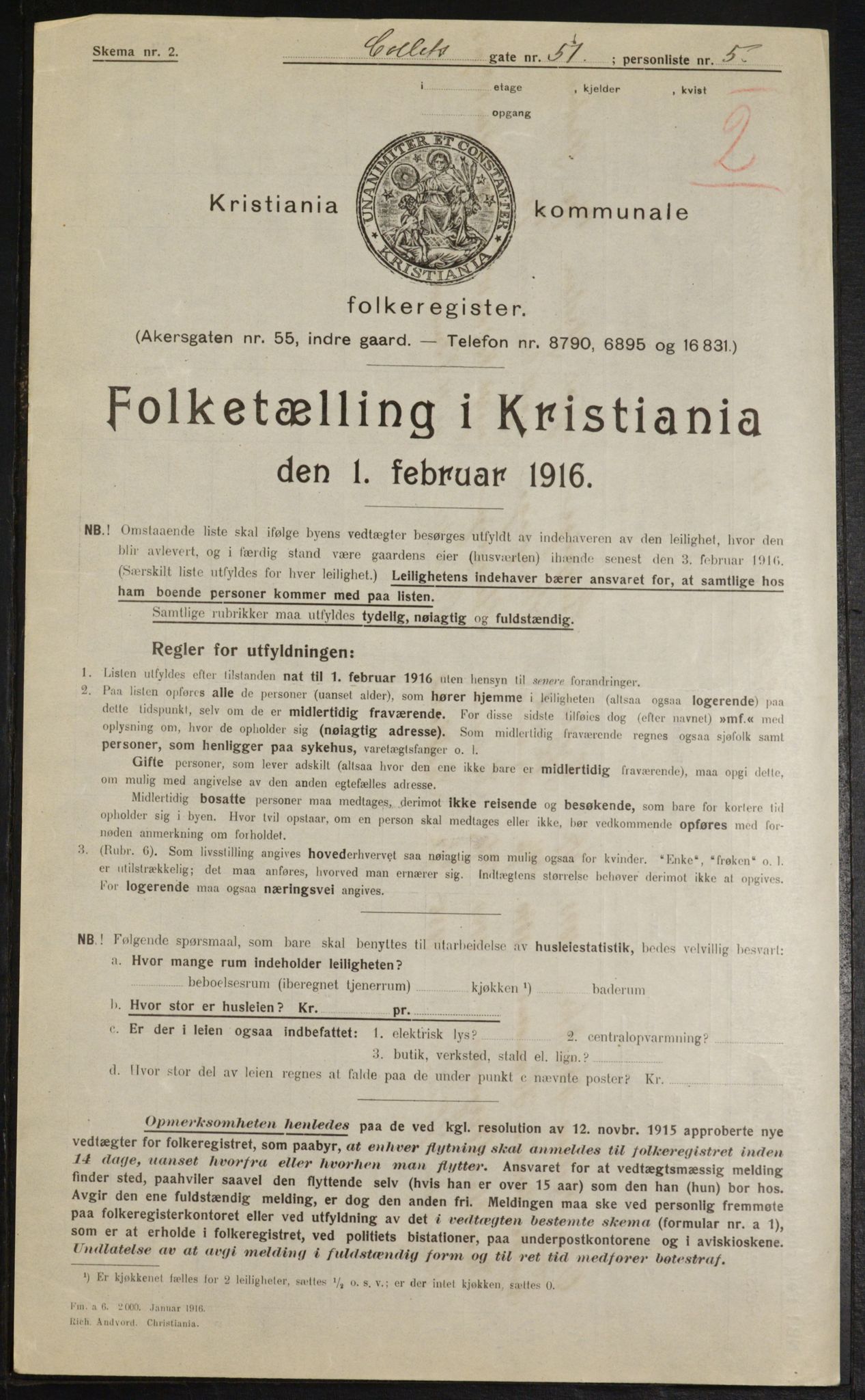 OBA, Kommunal folketelling 1.2.1916 for Kristiania, 1916, s. 13333