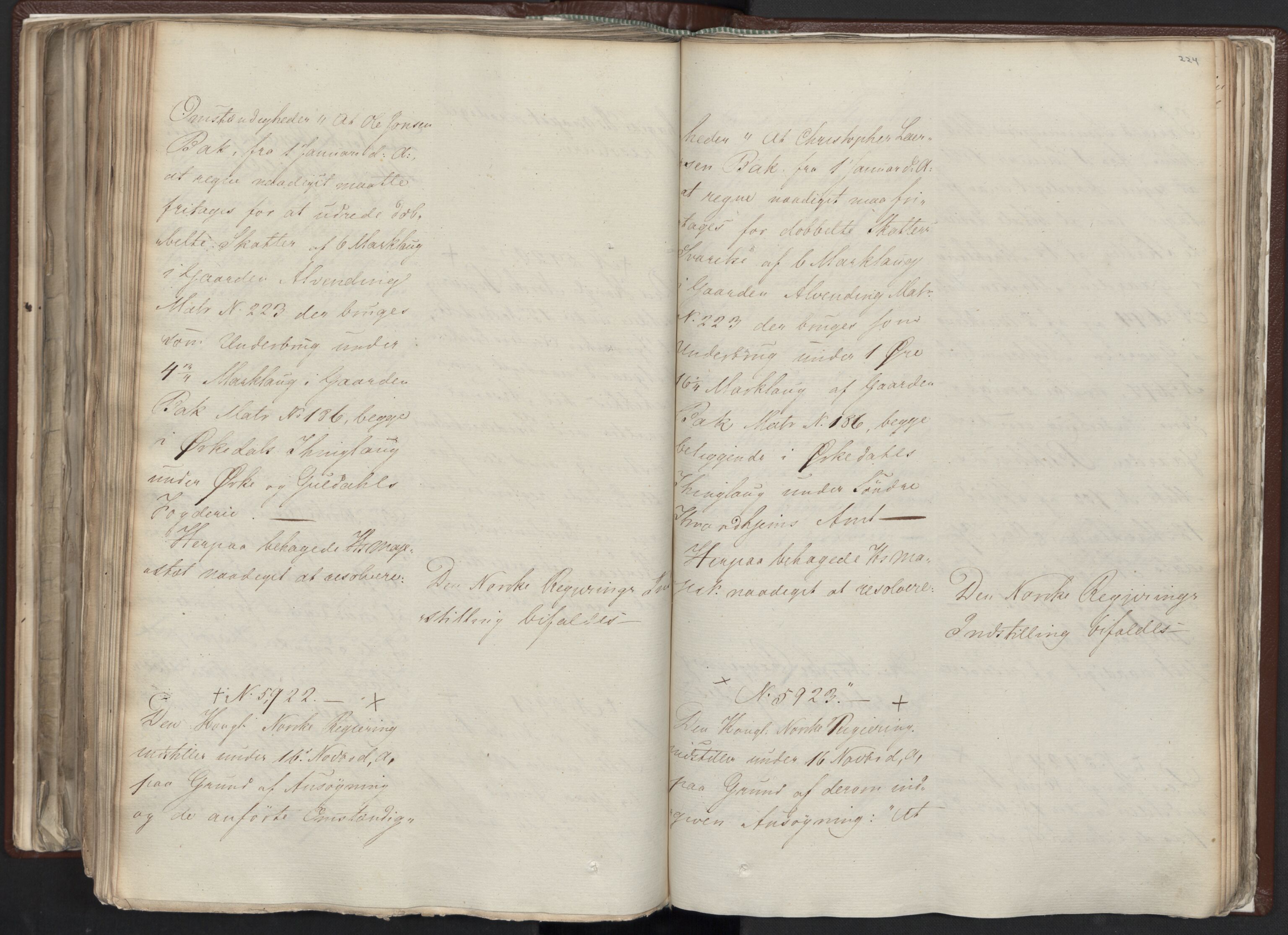 Statsrådssekretariatet, AV/RA-S-1001/A/Ab/L0012: Kgl. res. nr. 5679-6008 II, 1821, s. 223b-224a