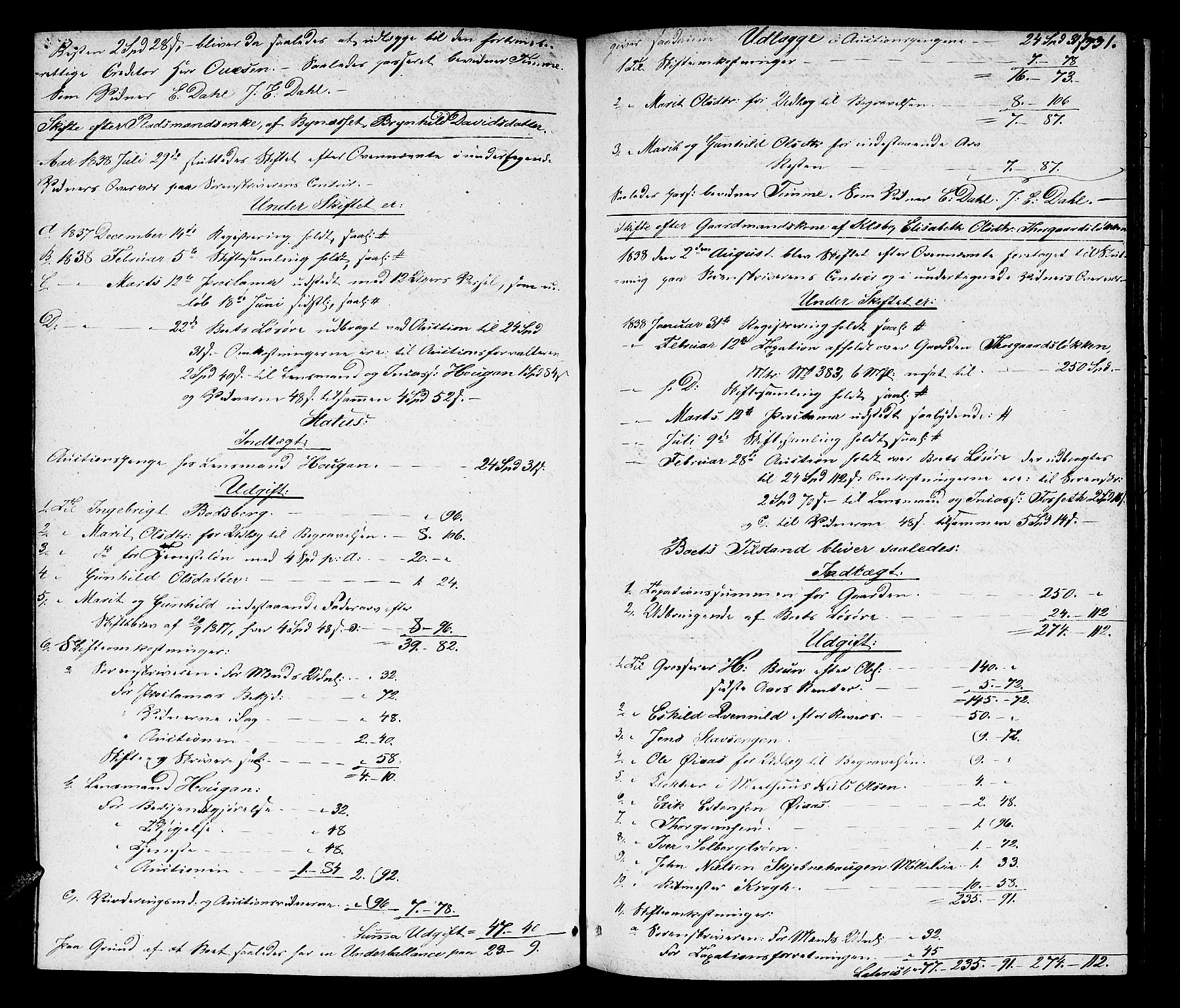 Strinda og Selbu sorenskriveri, SAT/A-0015/3/3A/3Aa/L0012: Skifteutlodningsprot. 1, 1827-1840, s. 332
