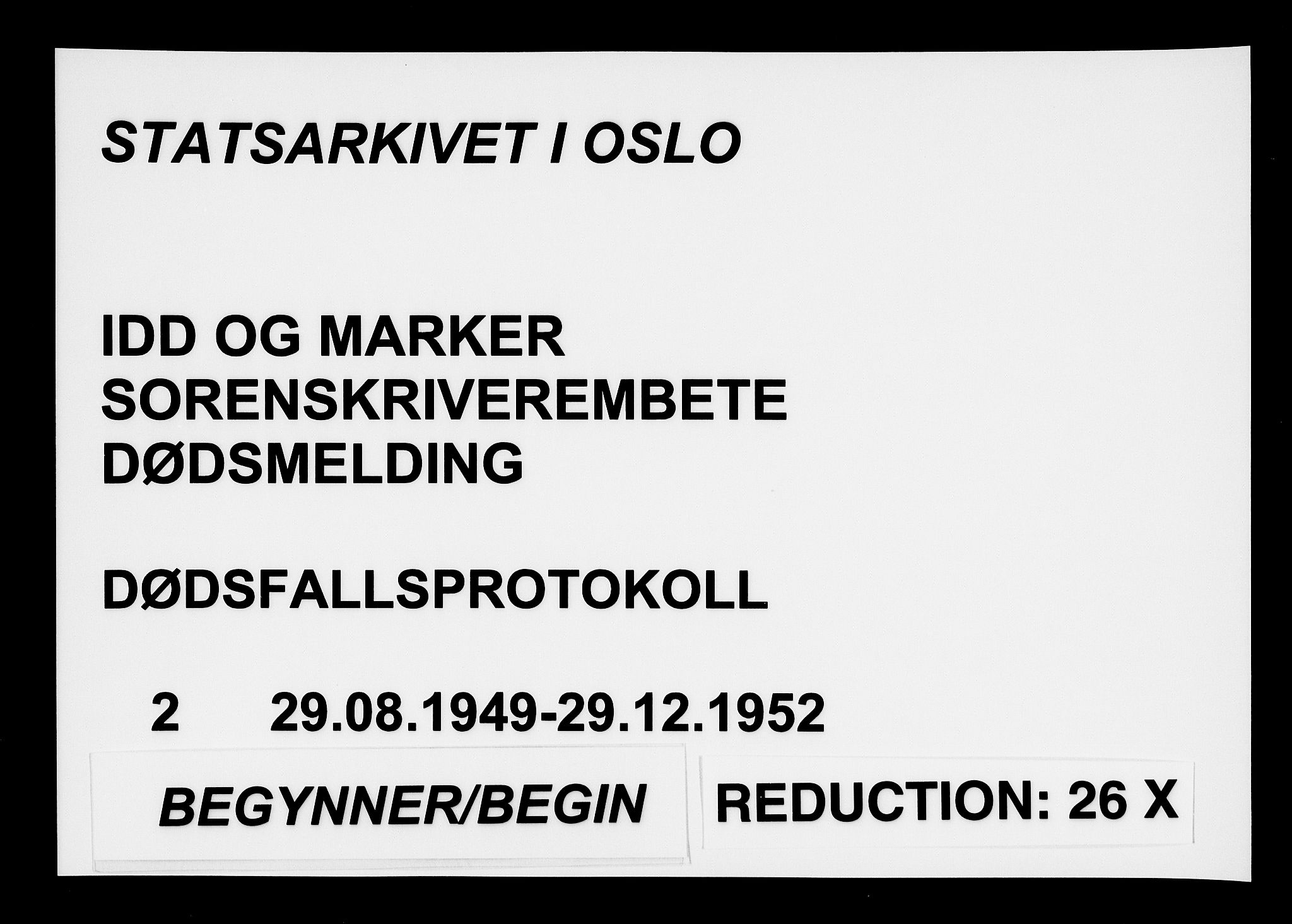 Idd og Marker sorenskriveri, SAO/A-10283/H/Ha/Haa/L0002: Dødsanmeldelsesprotokoll, 1949-1952