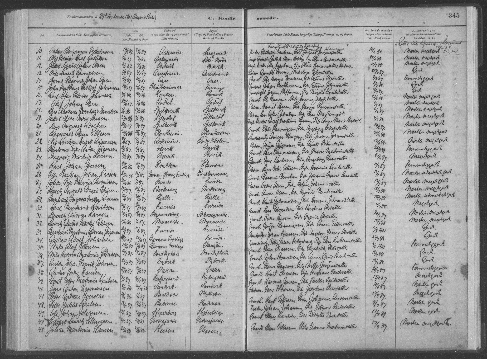 Ministerialprotokoller, klokkerbøker og fødselsregistre - Møre og Romsdal, SAT/A-1454/528/L0402: Ministerialbok nr. 528A12II, 1880-1903, s. 345