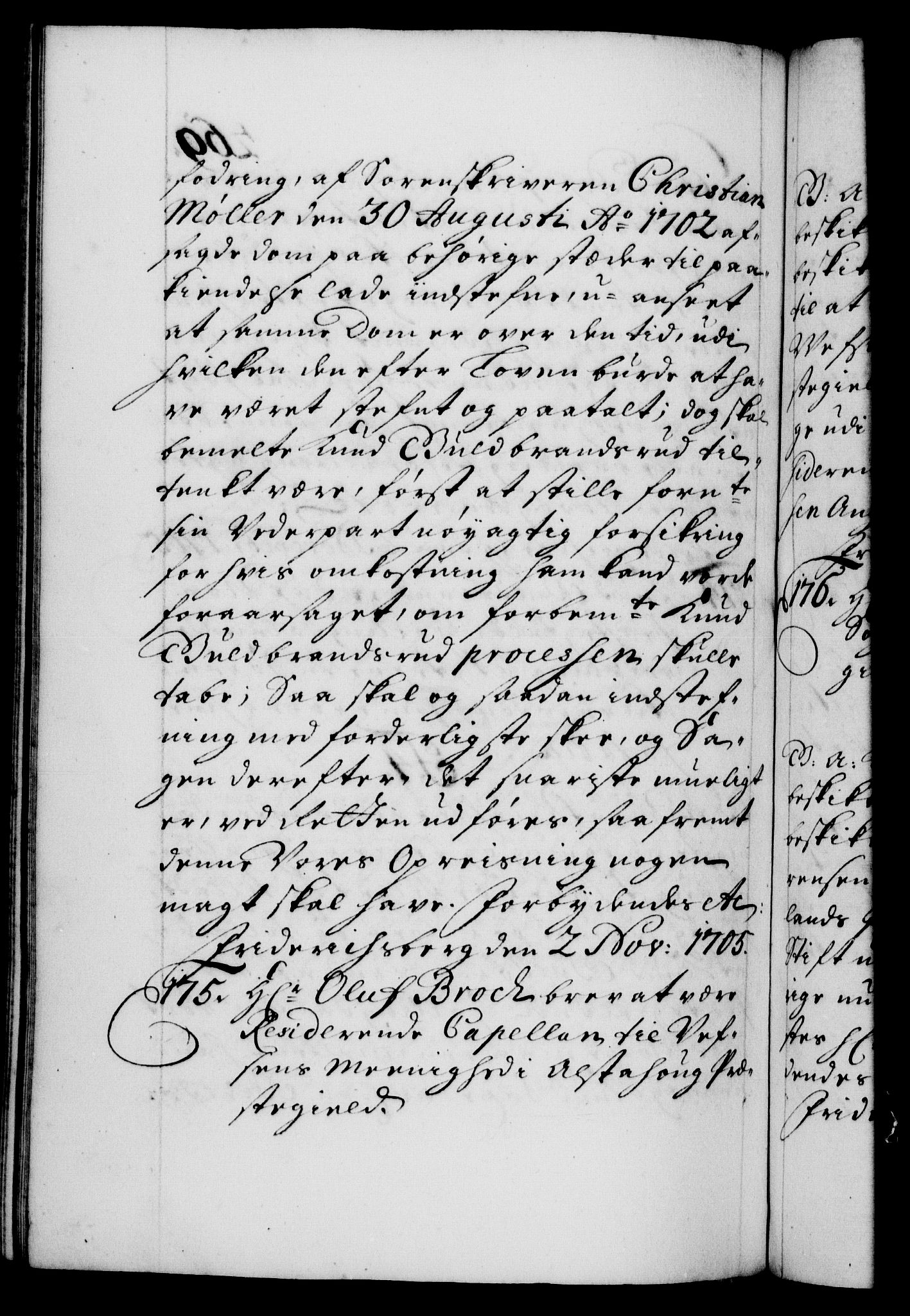 Danske Kanselli 1572-1799, AV/RA-EA-3023/F/Fc/Fca/Fcaa/L0019: Norske registre, 1704-1707, s. 269b