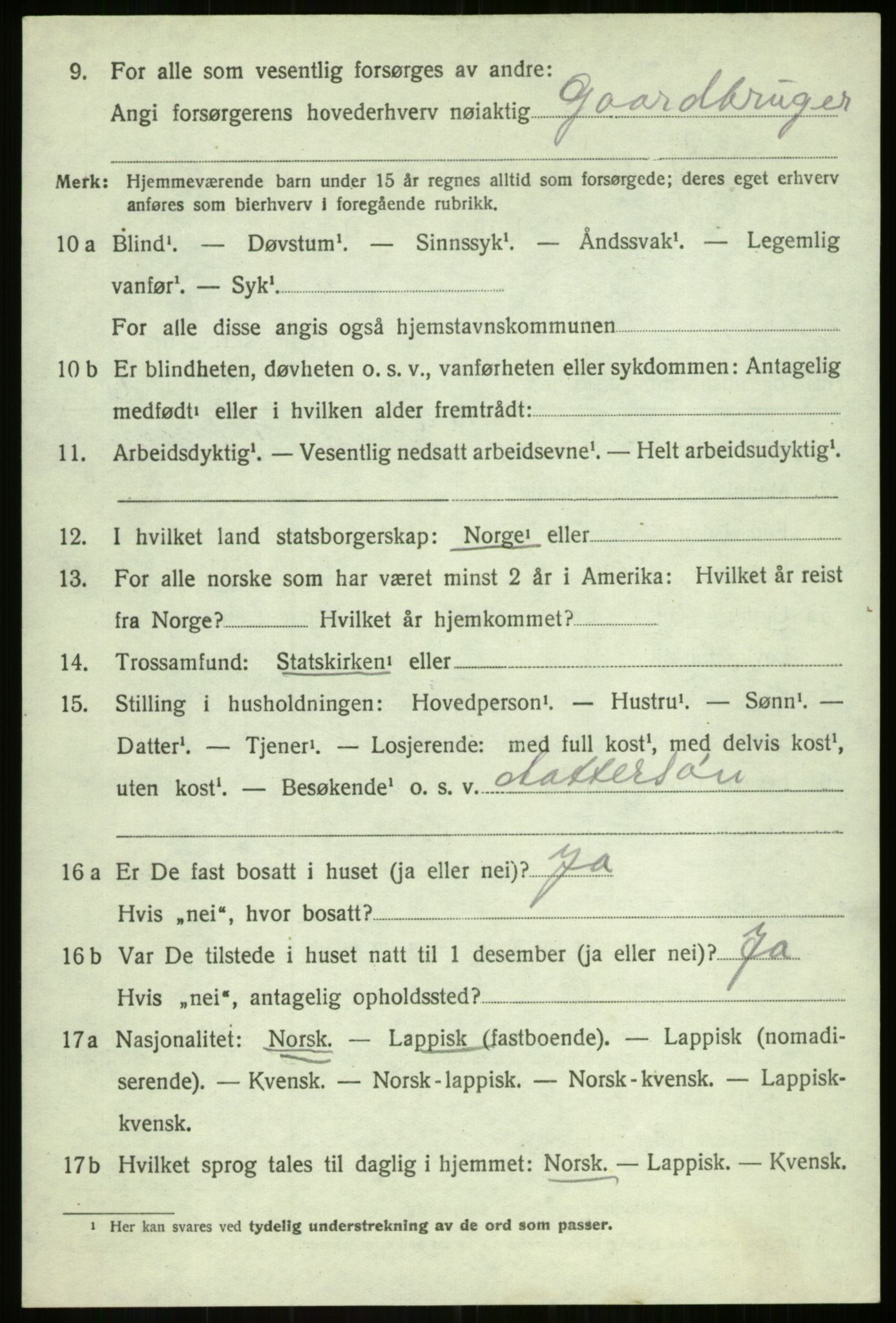 SATØ, Folketelling 1920 for 1933 Balsfjord herred, 1920, s. 3835
