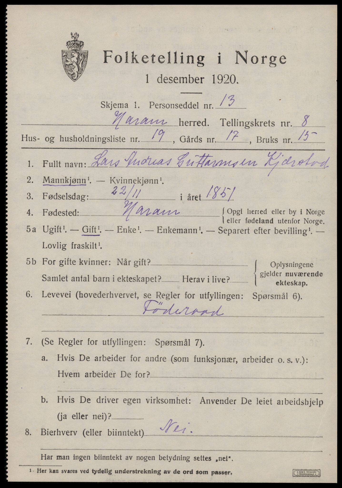 SAT, Folketelling 1920 for 1534 Haram herred, 1920, s. 4799